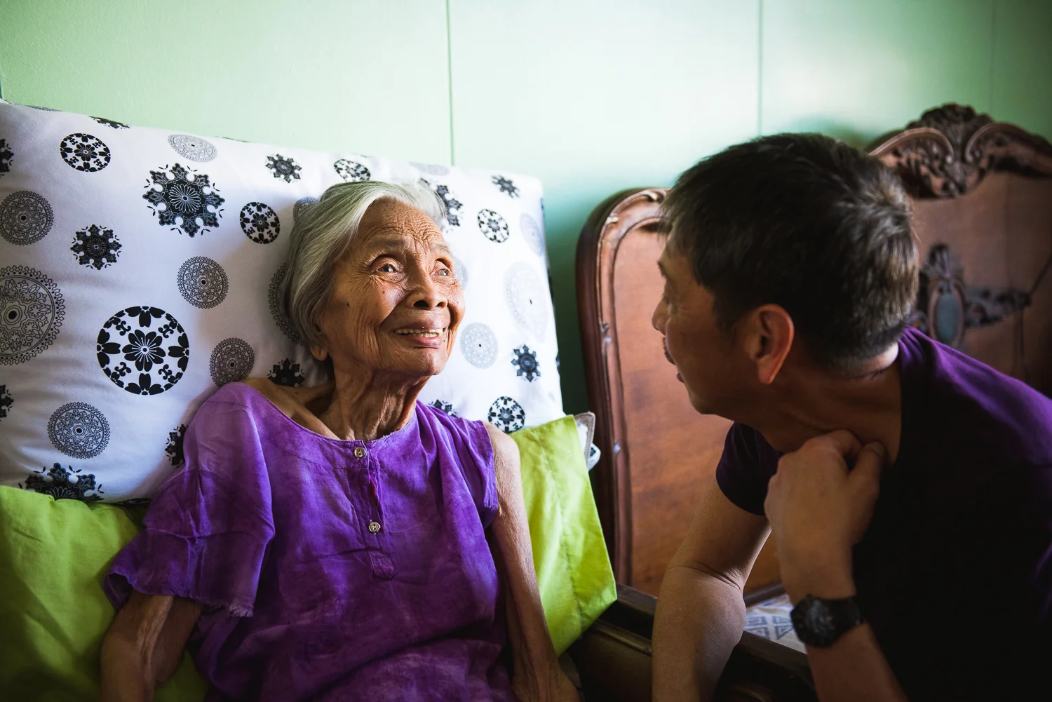 Staying close to the topic of my Lola, one of my favorite pictures from the trip was this moment between her and her son, my dad. This shot was taken during the brief visit we had when stopping by Guagua after the Tanjuakio family reunion at Subic Bay. 