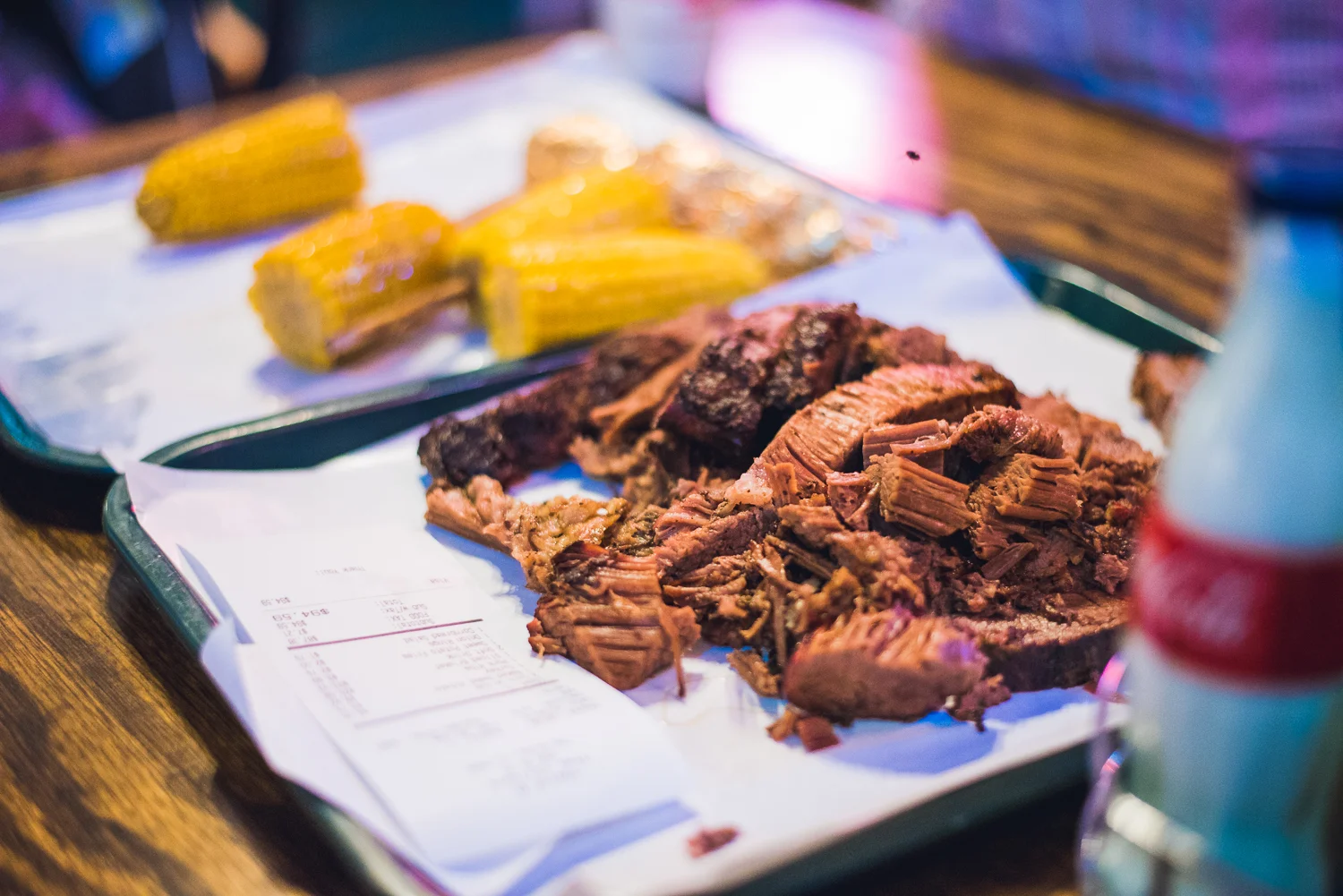 Meat, specifically beef, was a staple of our diet in Texas. At Hard Eight Pit BBQ, the beef brisket specifically stood out as a carnivore's dream meal. The meat itself was prepared in the large smokers we encountered as we walked in. The final product was beef bliss with its perfect taste and texture. The burnt ends, in particular, packed the most flavor. Along with the brisket, we also scarfed down BBQ ribs and roast turkey to round out the protein overload. 