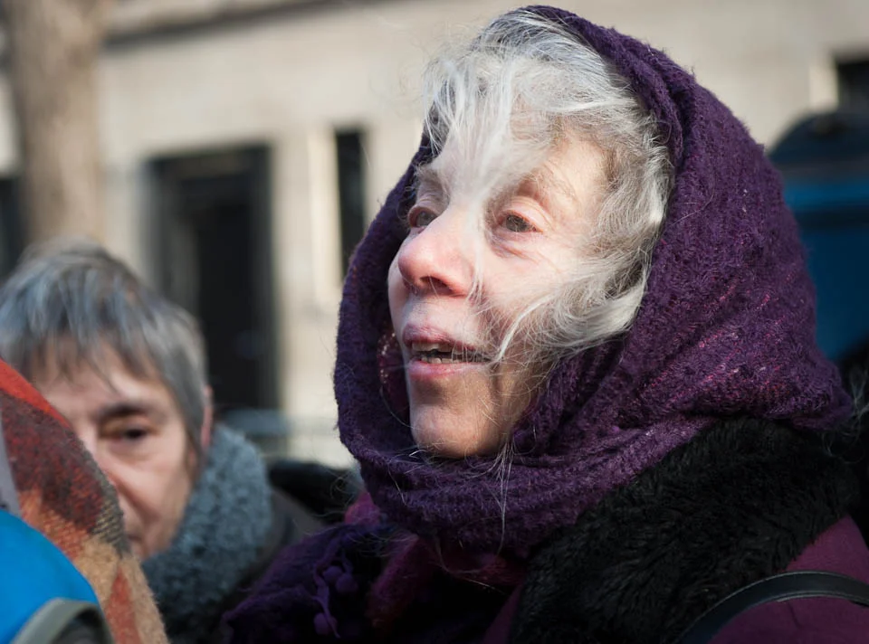 (December 13th 2015) A woman at the Millions March NYC chants, protesting the unjust killings of black people by policemen. 