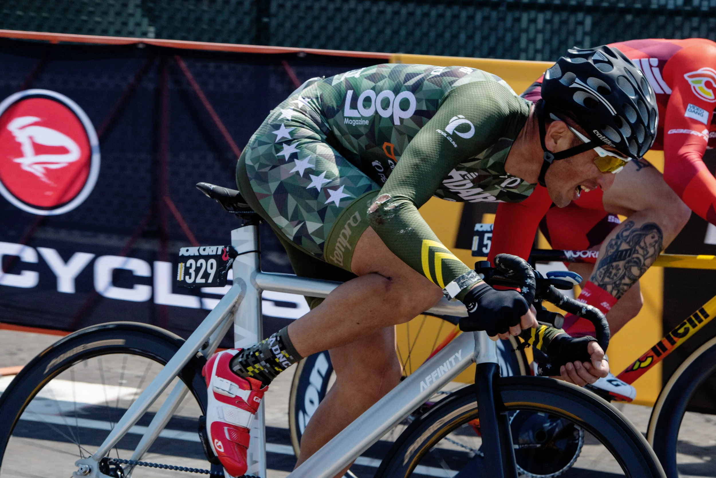  Toshifumi Kodama Keirin Pro rushing into first corner. Red Hook Crit Brooklyn 2018 