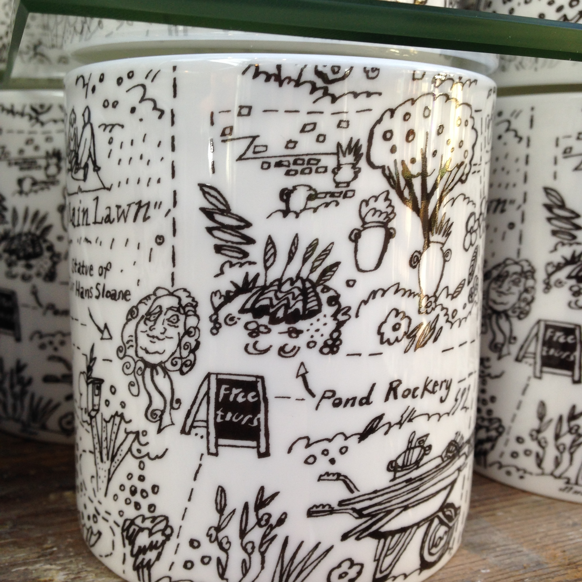 Fine bone china mugs available in the Garden shop.