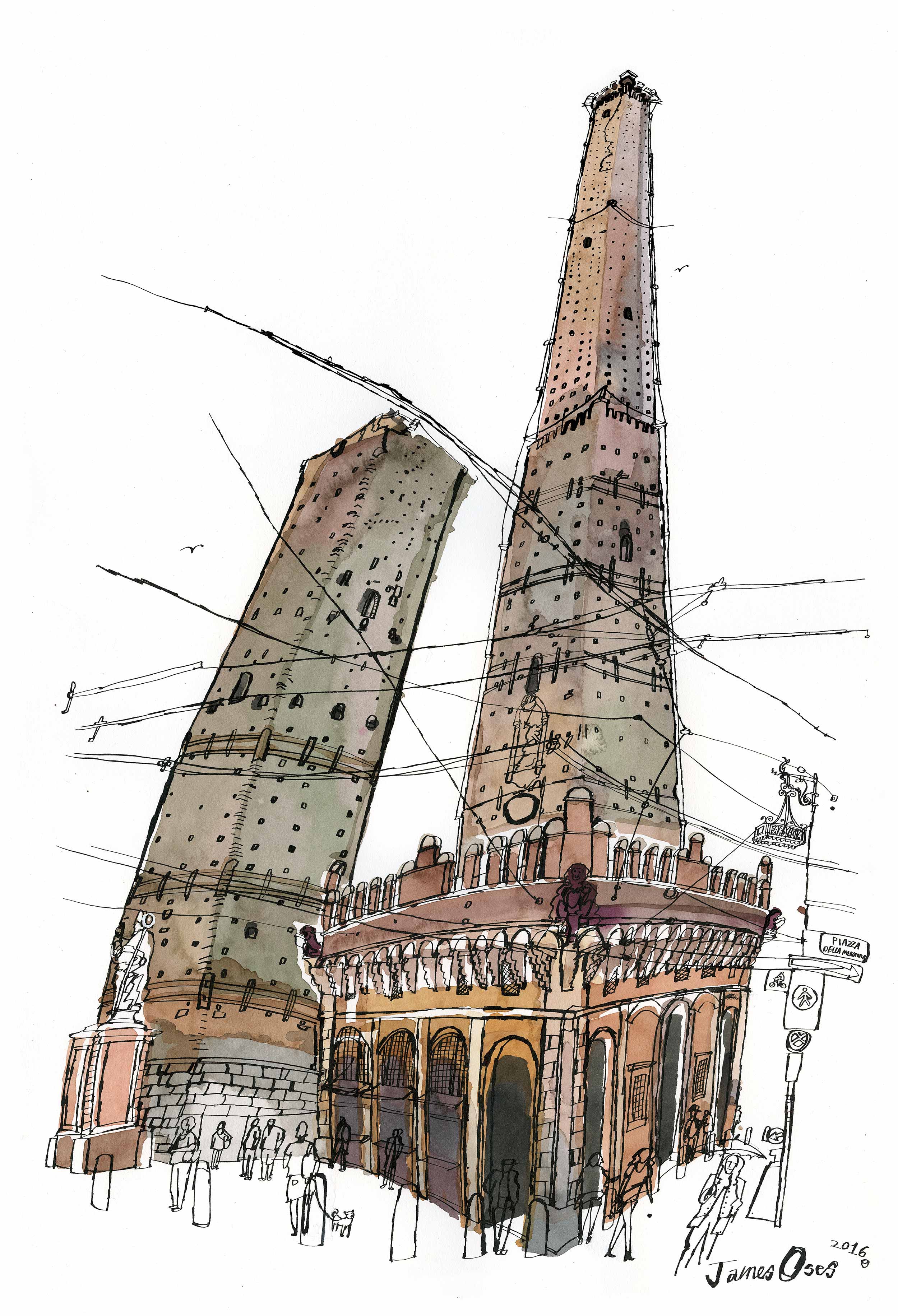 Bologna towers by James Oses