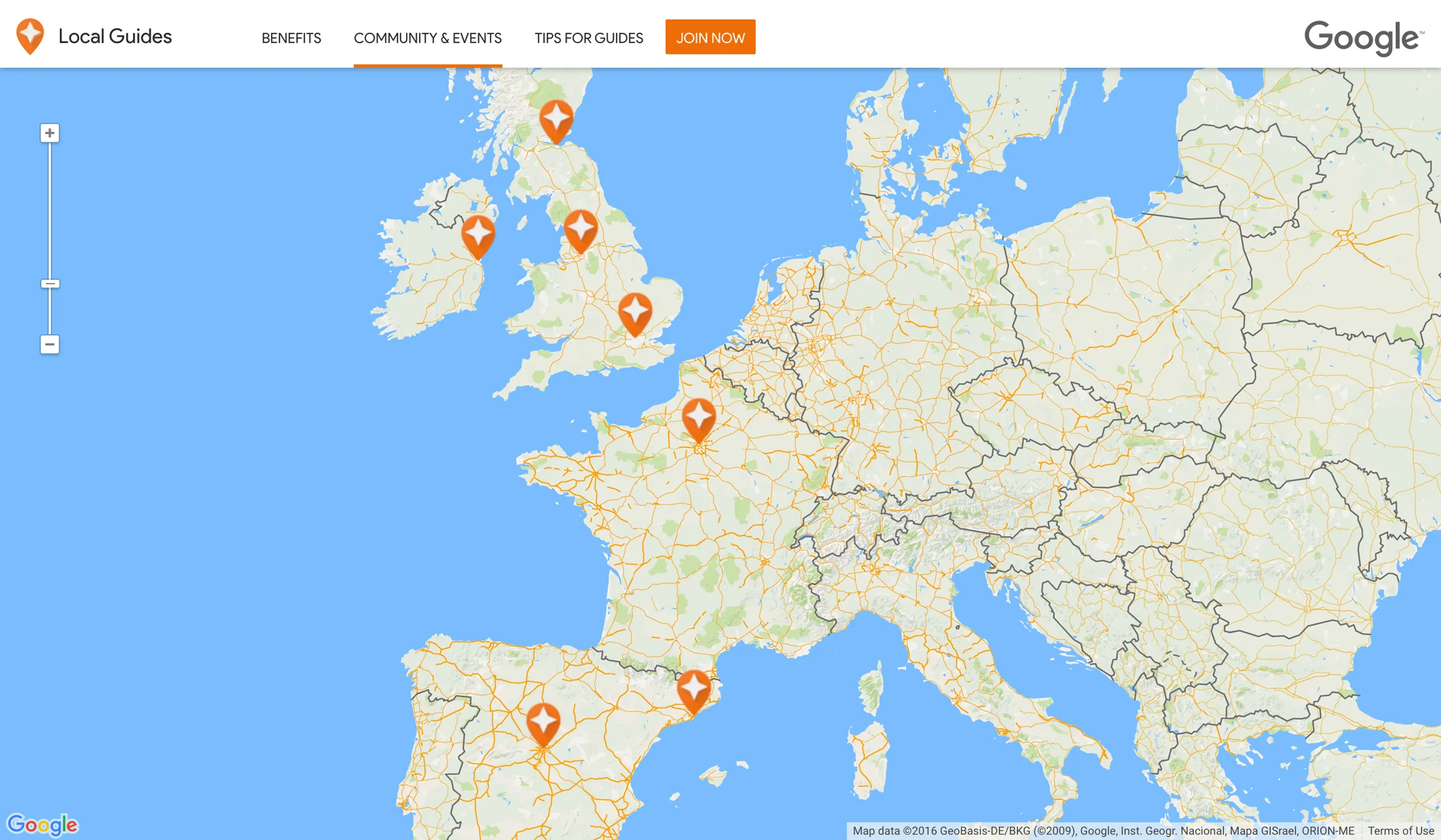 Interactive communities map