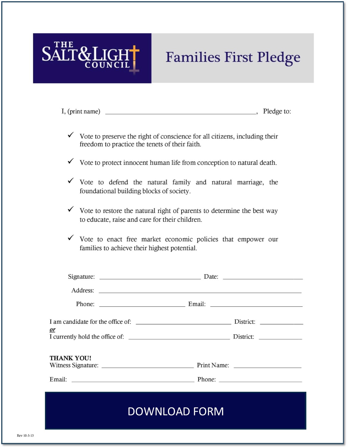 Families First Pledge
