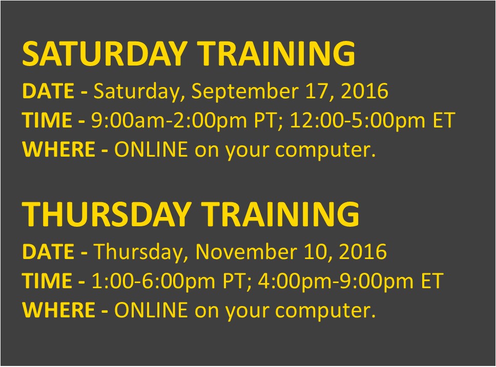 Training Times SLC