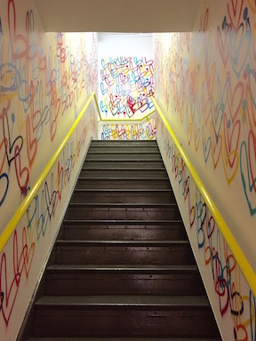 The stairs up to Studio B. Are these the most Instagrammed stairs in NYC? Maybe Y7 has them beat.