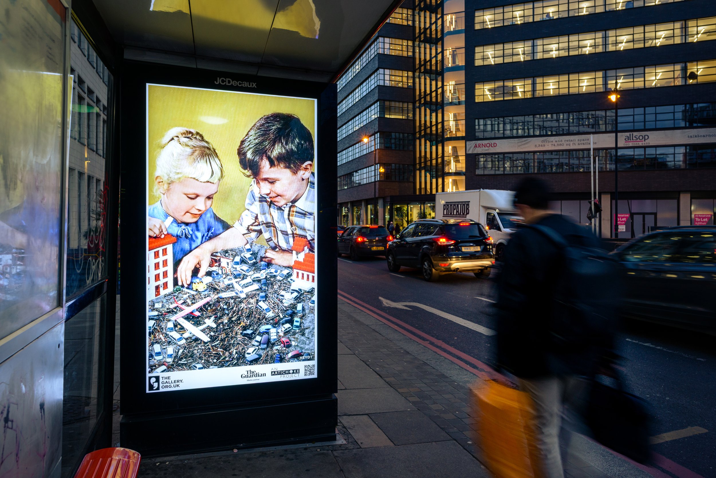 ‘Last to inherit’ (2020) by HEYDT. The Gallery, Season 2, 2023. Produced by Artichoke. Photo by Yves Salmon. Shoreditch bus shelter, London.JPG