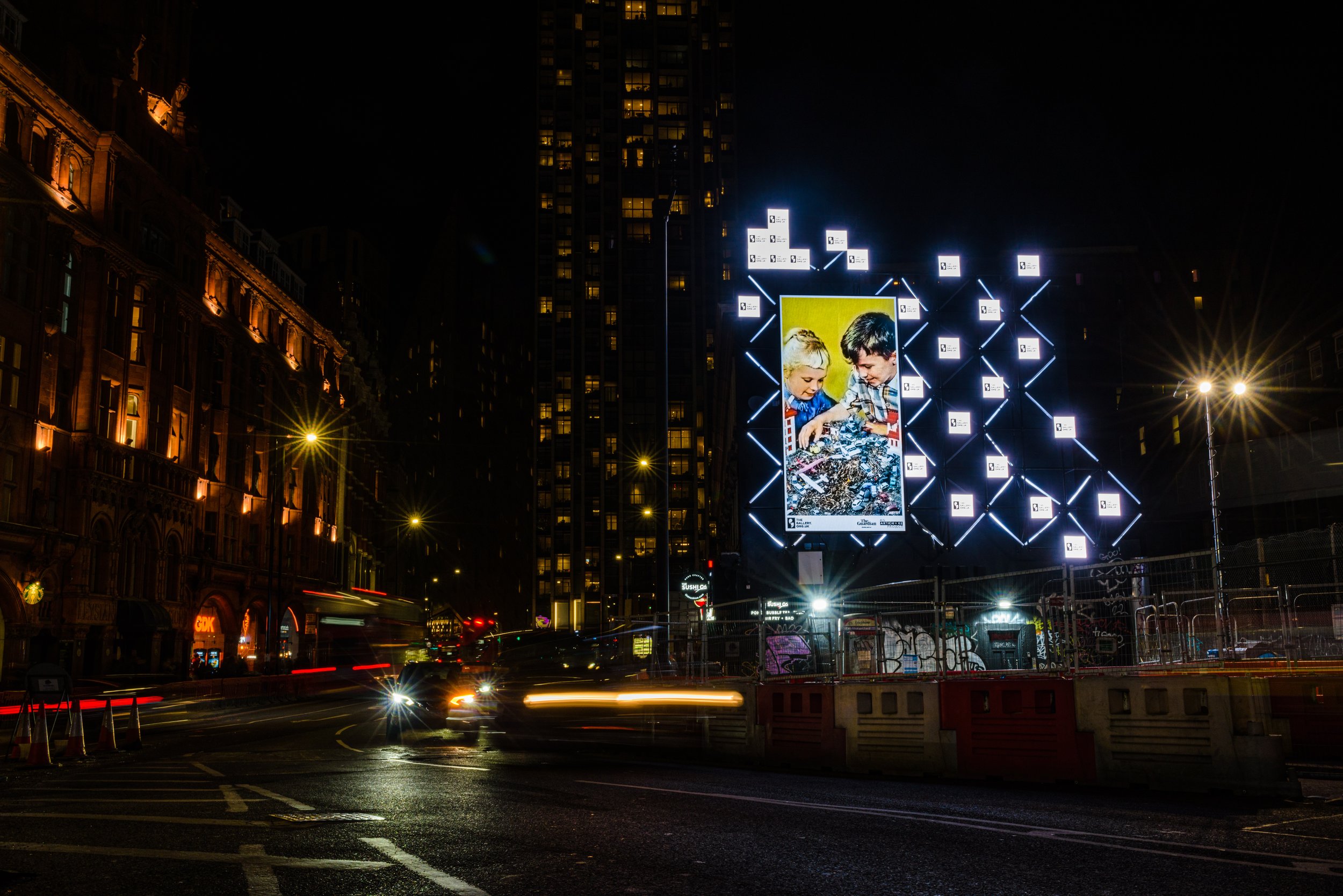 ‘Last to inherit’ (2020) by HEYDT. The Gallery, Season 2, 2023. Produced by Artichoke. Photo by Yves Salmon. Old Street Digital Canvas, London. Road view, night.JPG