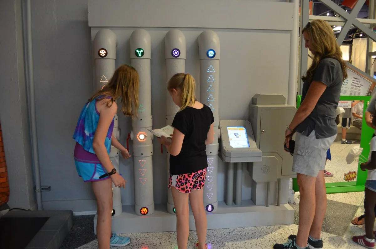 Two S.E.C.R.E.T. agents work together to reroute the energy flow throughout the museum. Photo by Anisha Deshmane.