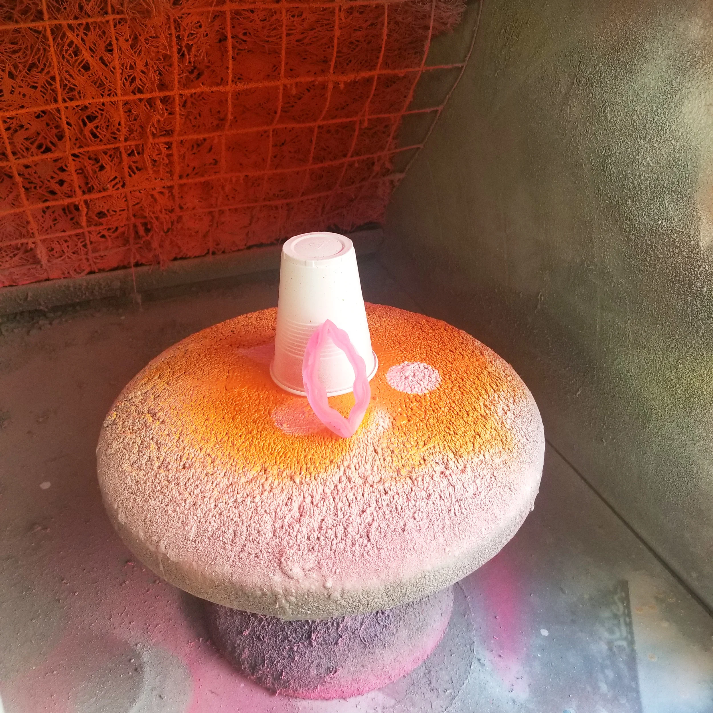 Colorful spray booth ft. resin labia