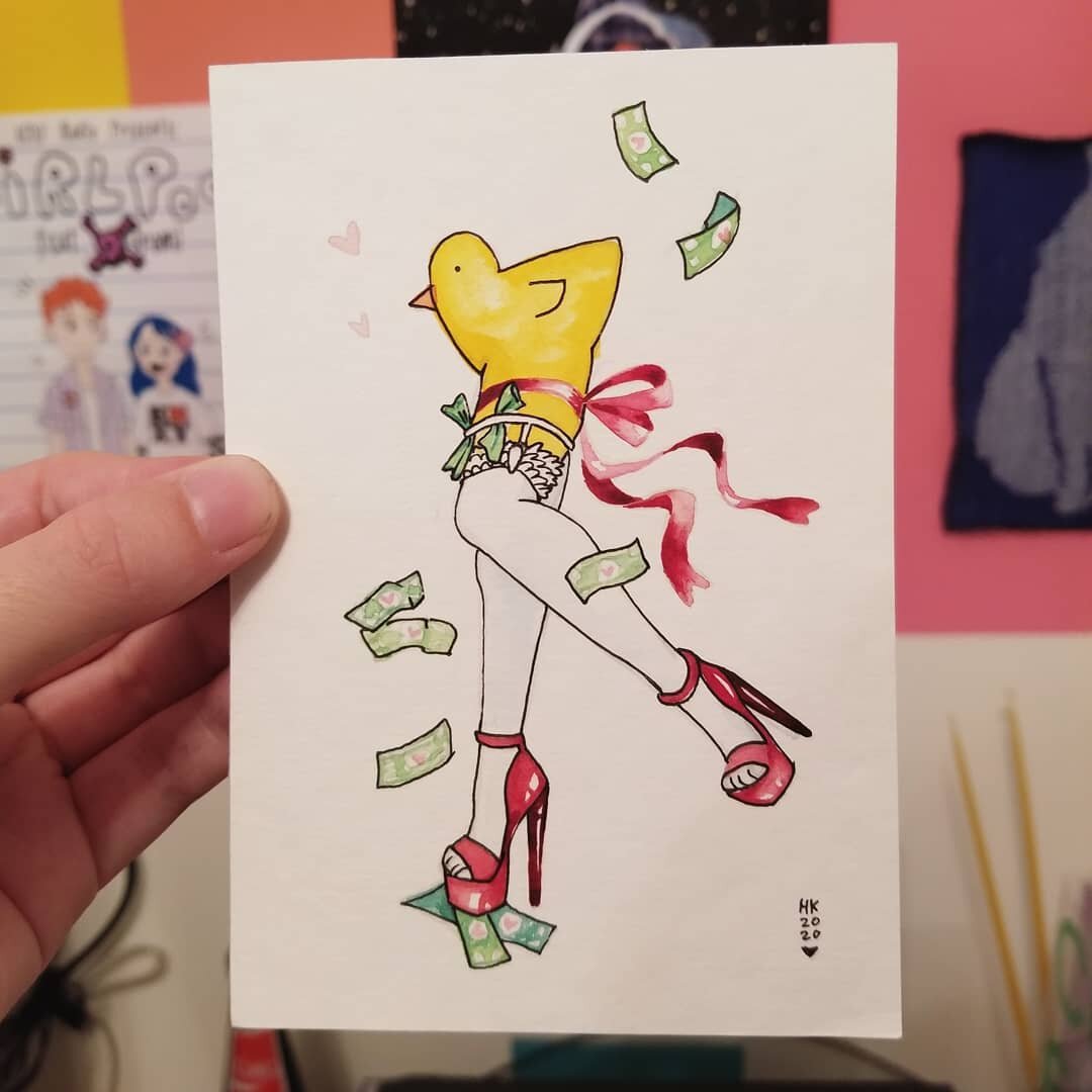 🦆🐤 I have just recieved the most incredible handpainted postcard from @hannuhkeem. THICC DUCC MAKES BUCC. I think I've found my next tattoo.