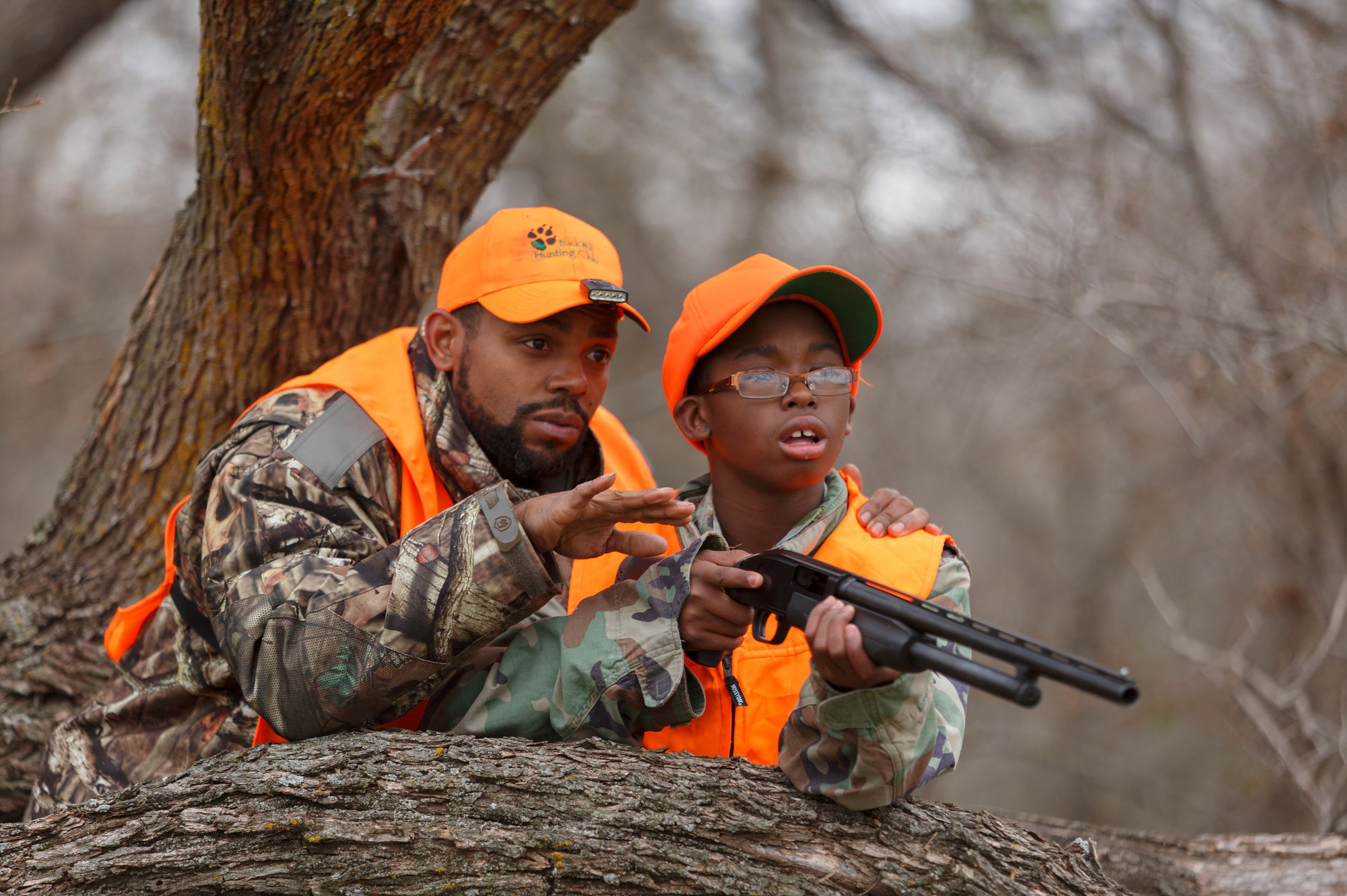 Youth hunting near Burnet, Texas.