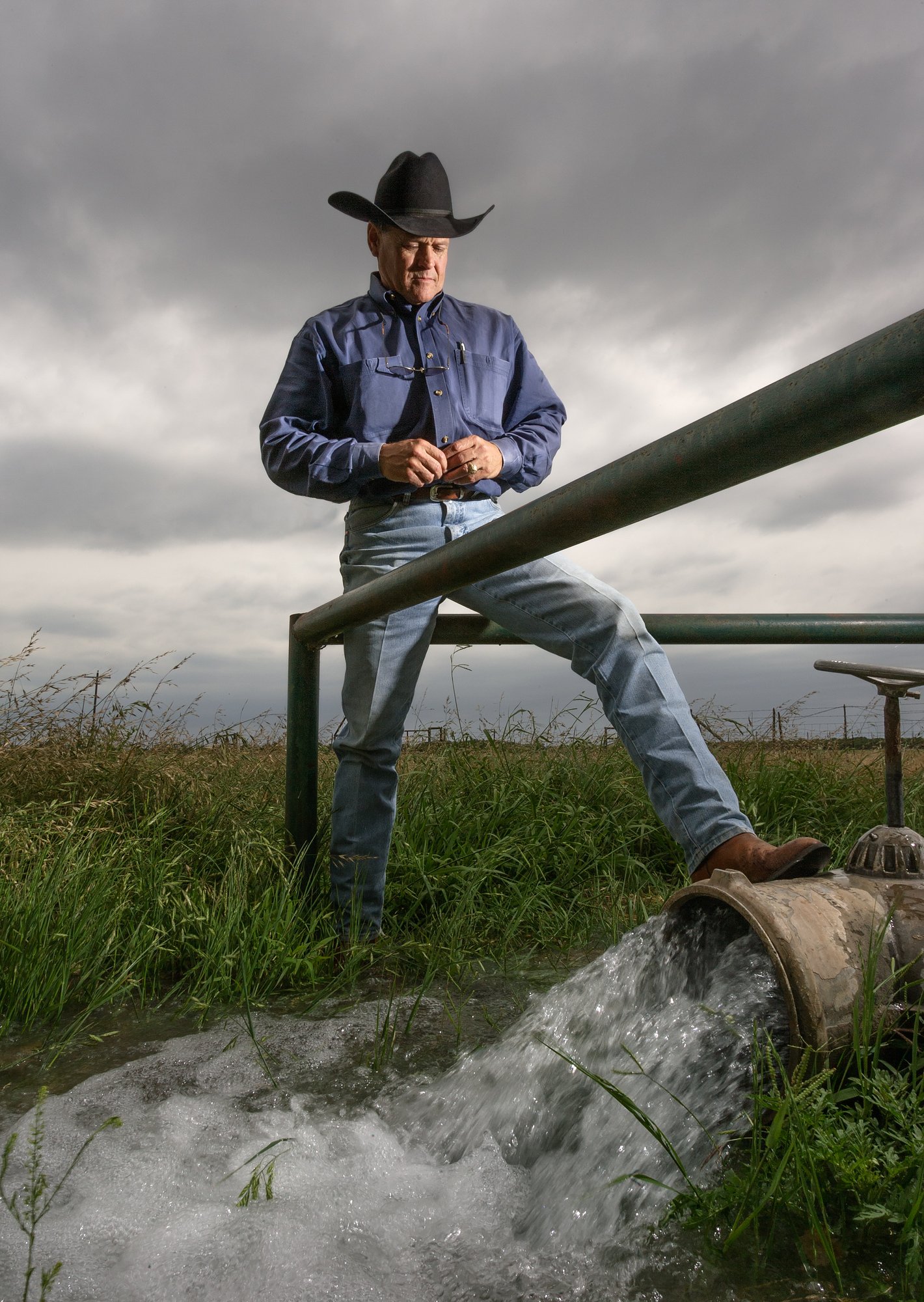 Water rancher in Kinney County, Texas