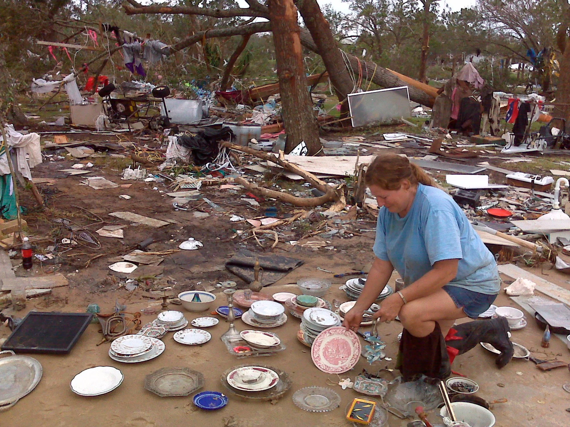 Recovering what's left following Hurrican Ike.