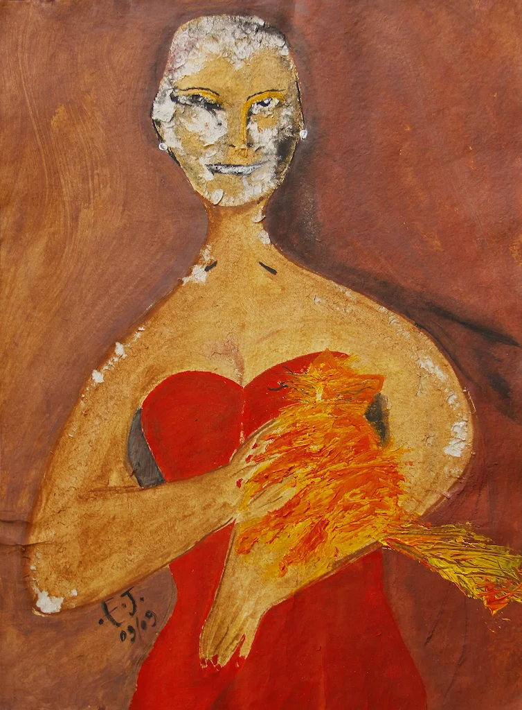 Portrait of a woman and cat (1) (2009)