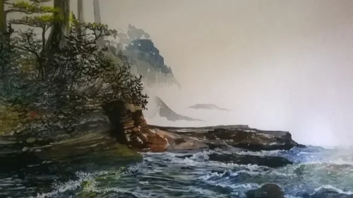 30" x 22" watercolor