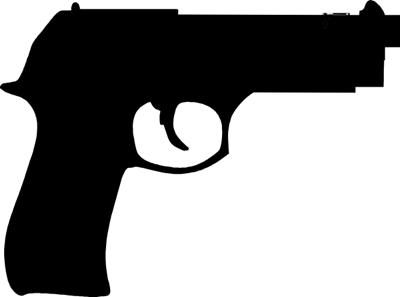 Black silhouette of a pistol