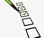 Illustration of a row of check boxes with a pen marking one box