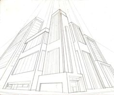 Pencil sketch of building highlighting visual perspective