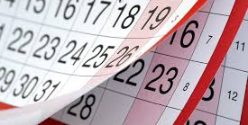 Picture of a monthly calendar page