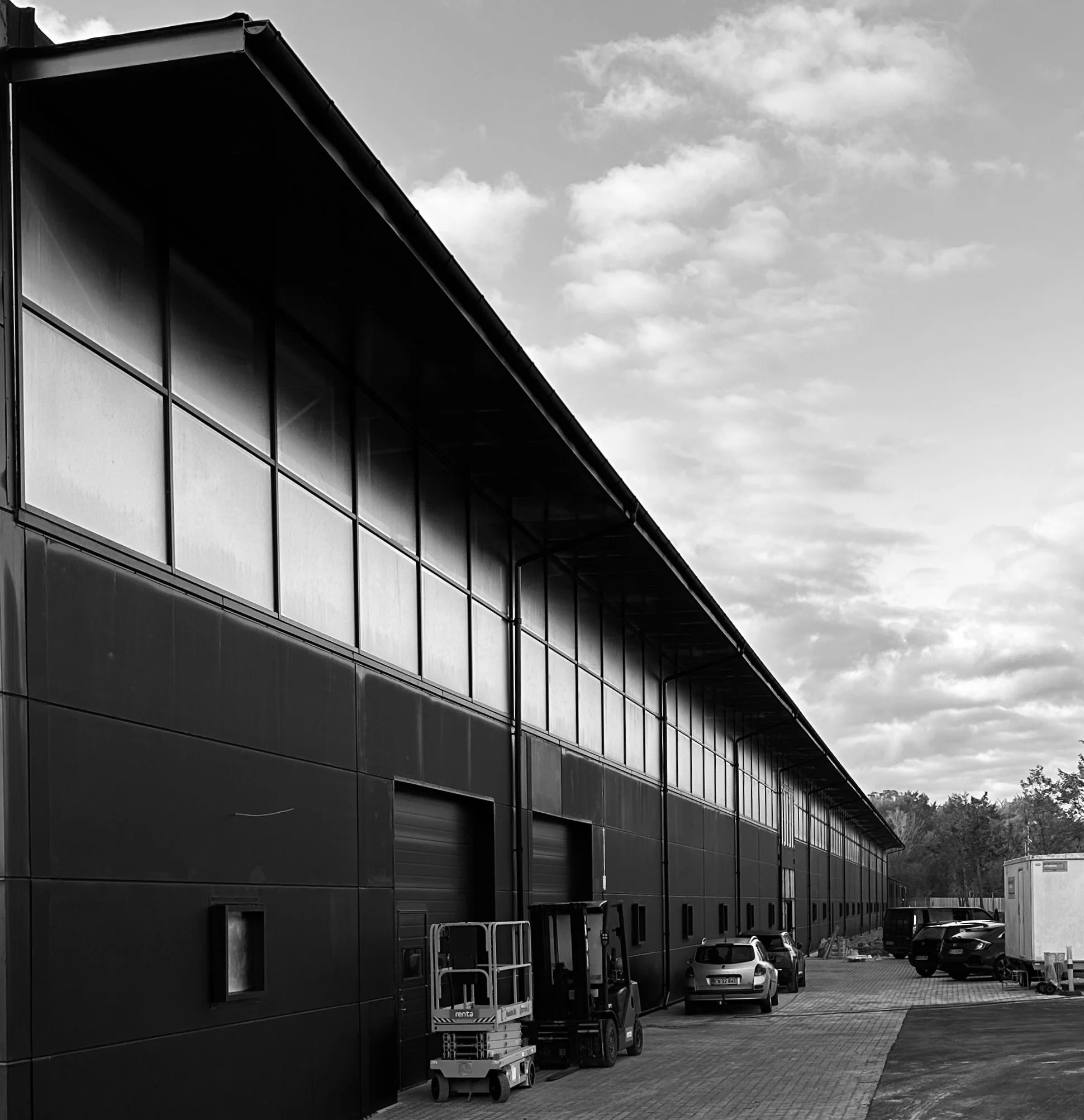 Warehouse / office building near completion