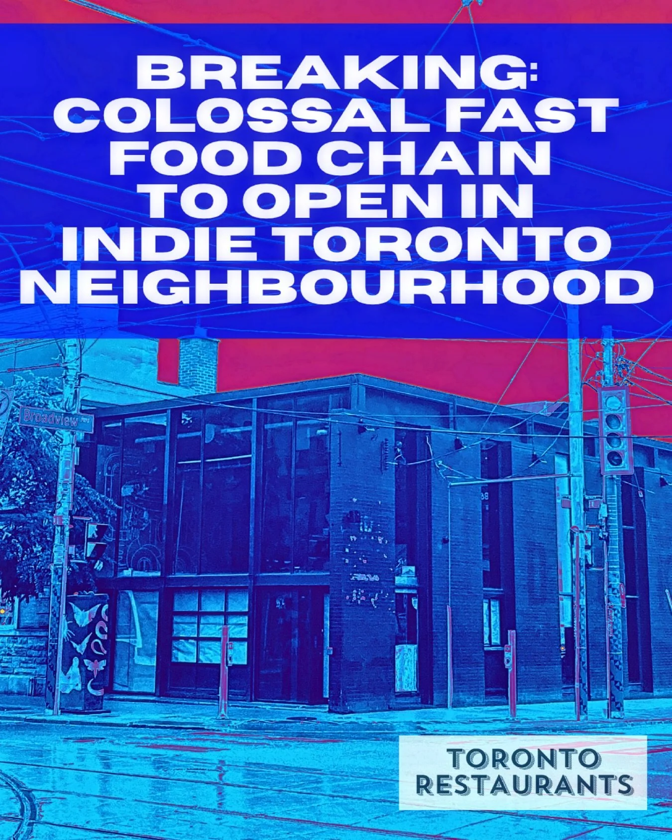BREAKING: Toronto&rsquo;s Brooklyn-esque nabe* is about to usher in a restaurant that will mark one of the biggest changes the area has seen in years, decades even.

Taking over the SE corner of Queen and Broadview, where Duke&rsquo;s Refresher hung 