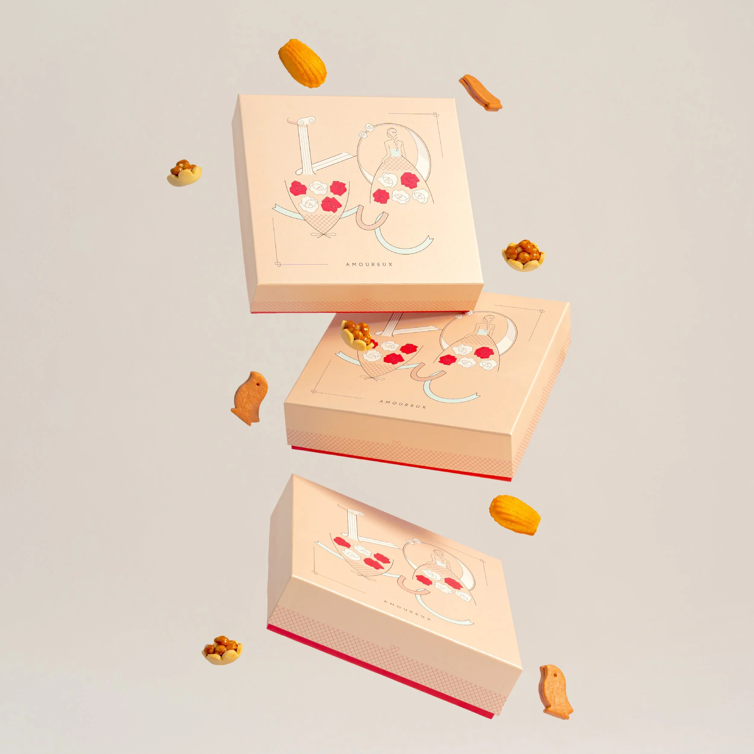 AMOUREUX暖法菓子新款喜餅禮盒設計，助你的幸福一臂之力！