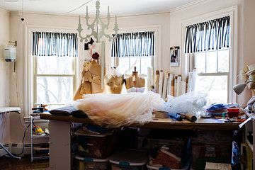 The Seams Couture Workroom on a busy week day. Photo by Kristin Chalmers