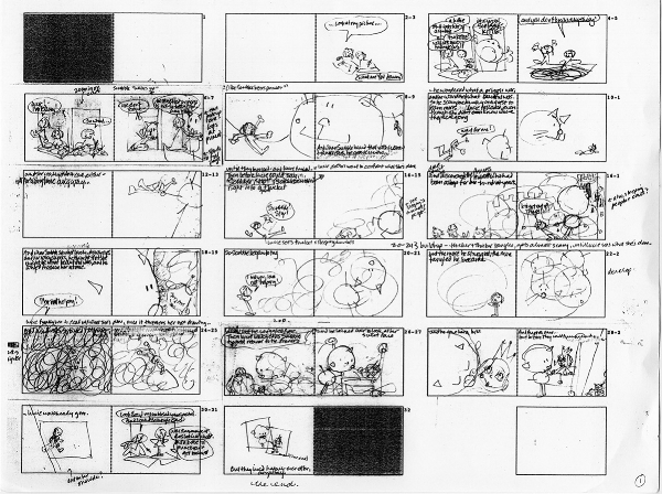 I did a bazillion drafts, "writing with words and pictures" in storyboard form, trying to tell a story of two sisters who liked to draw, and the story behind their drawings.