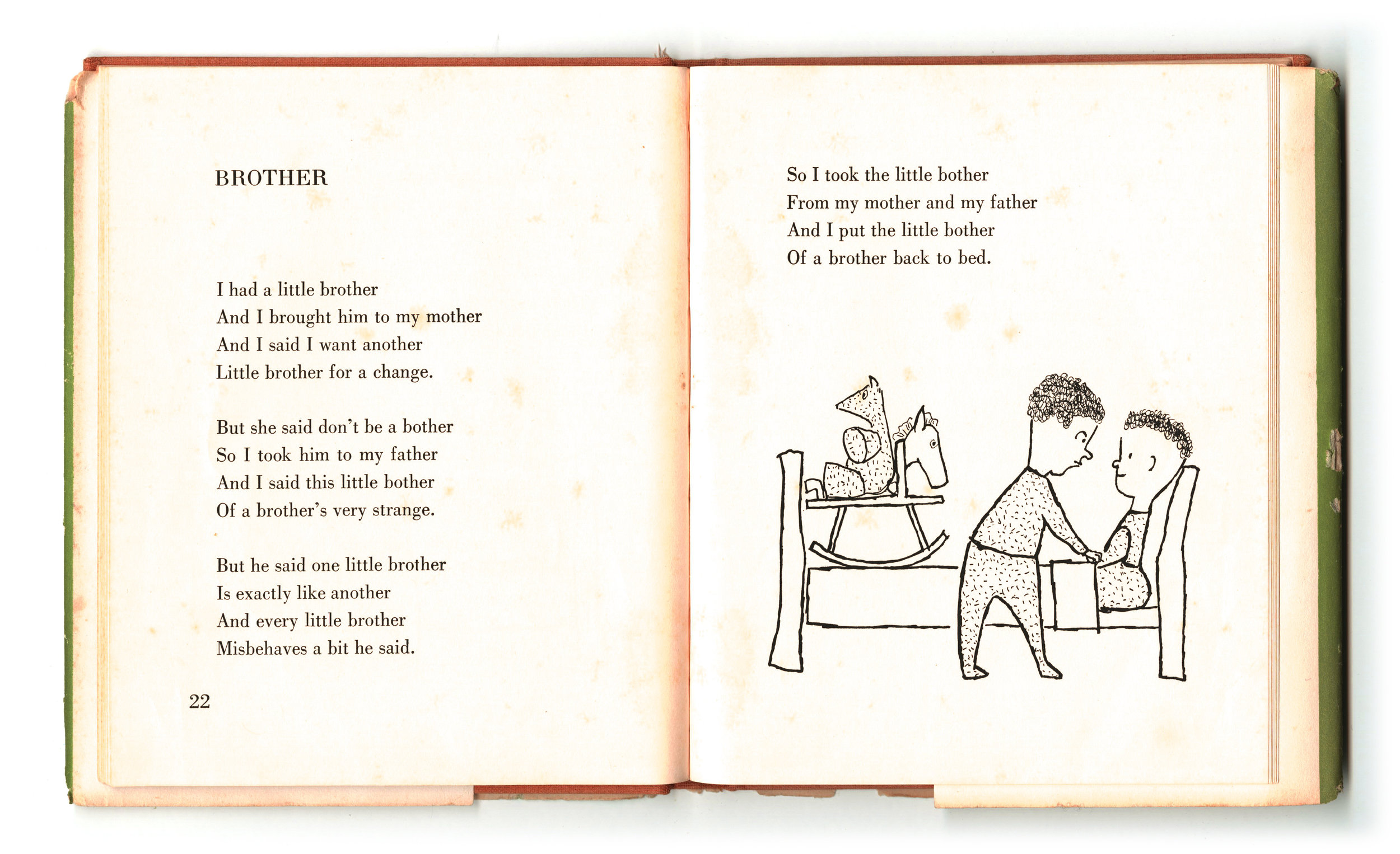 " Brother " © Mary Ann & Norman Hoberman 1959, from Hello and Goodbye, Little, Brown & Co.