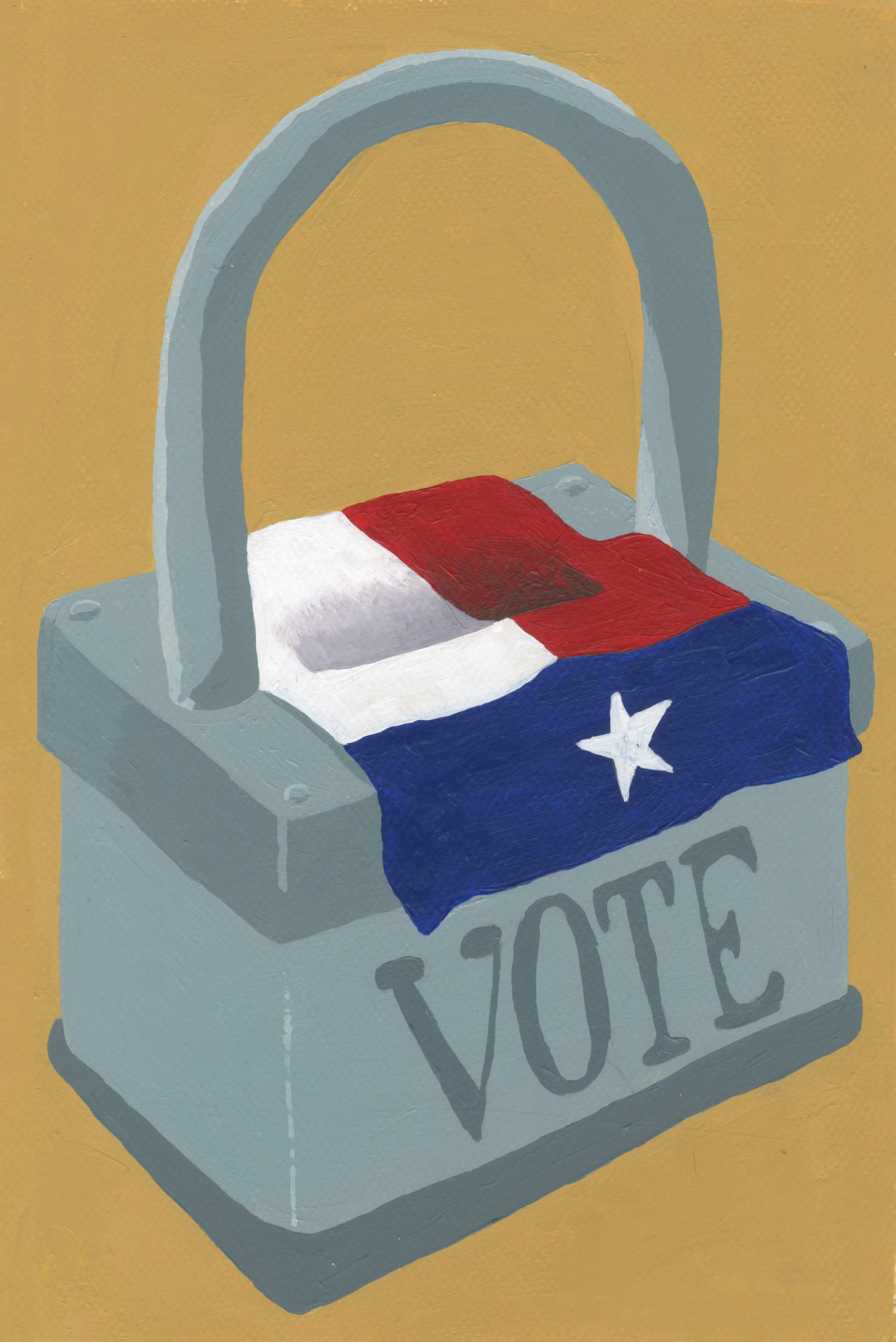 Restricts on Voting Laws in Texas acrylic on illustration board