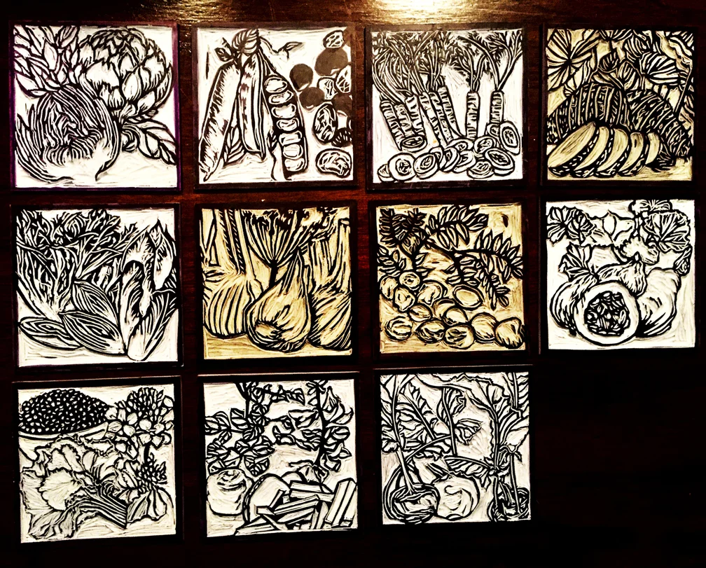 11 images for 4"x4" vegetable series