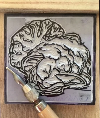 Cauliflower was the first letter "C" image for the series. Didn't feel quite right, so carrots was done as another option. 