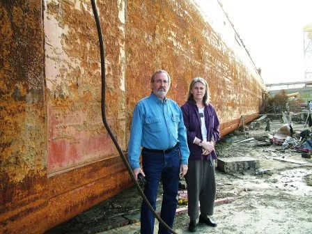 In New Orleans' Lower Ninth Ward after Hurricane Katrina with CERF+ Director Cornelia Carey