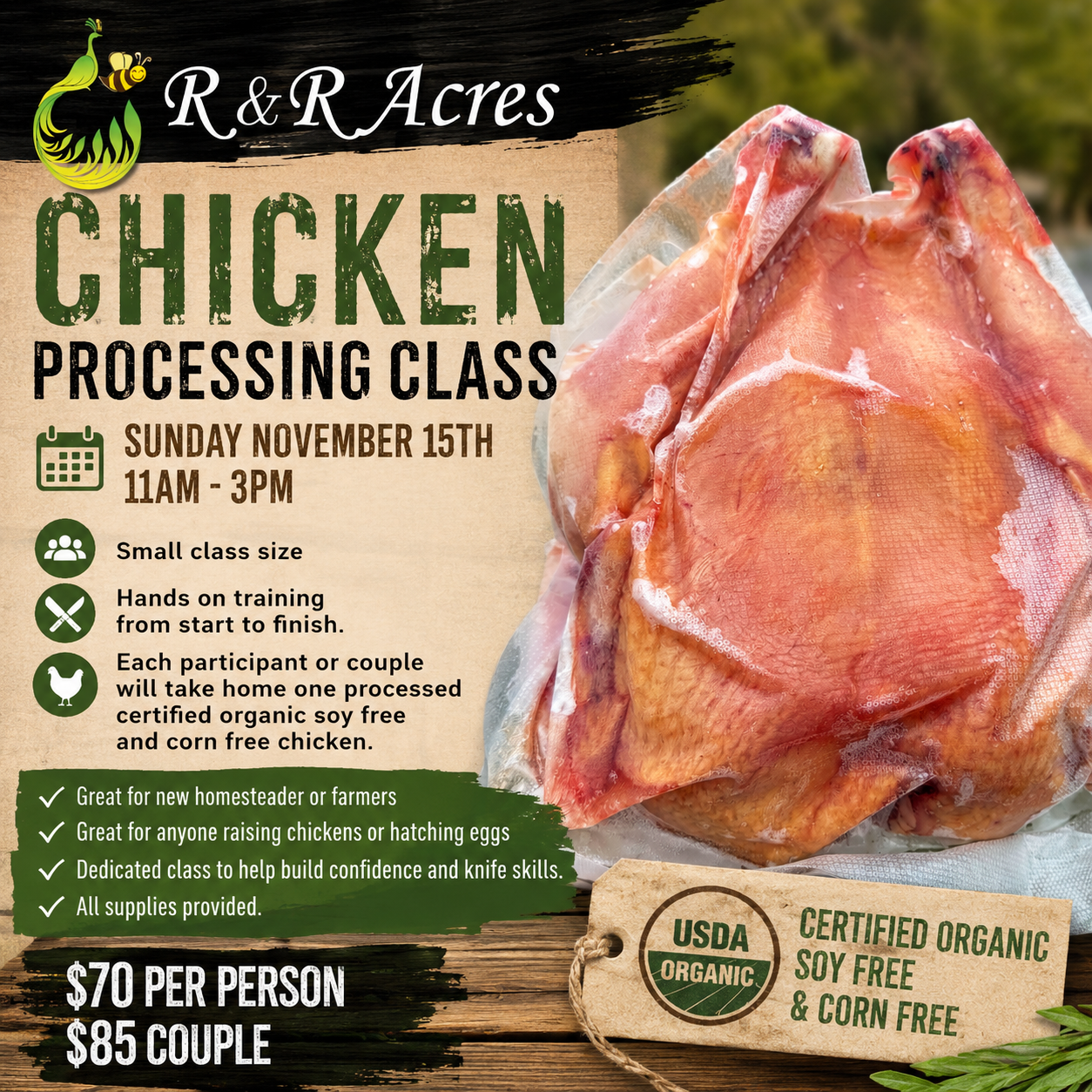 Hands on Chicken Processing Class