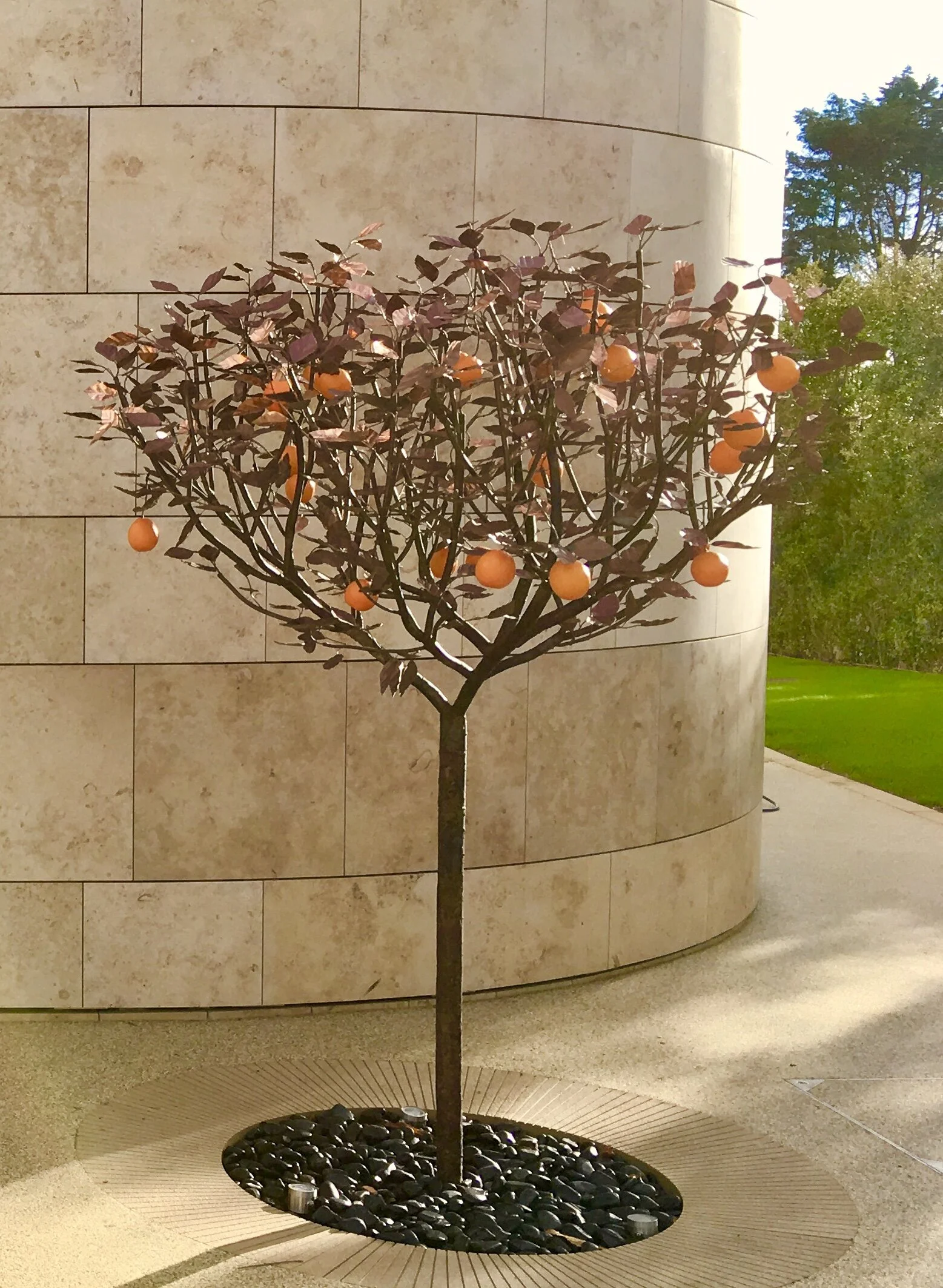 Orange Tree Copper Fountain Unique Water Feature Malibu Fountains