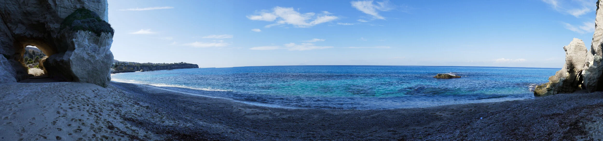 Tropea is known for its white-sand beaches located  on a stretch of coast called La Costa Degli Dei (The Coast of the Gods) along the Tyrrhenian Sea on the east coast of Calabria.
