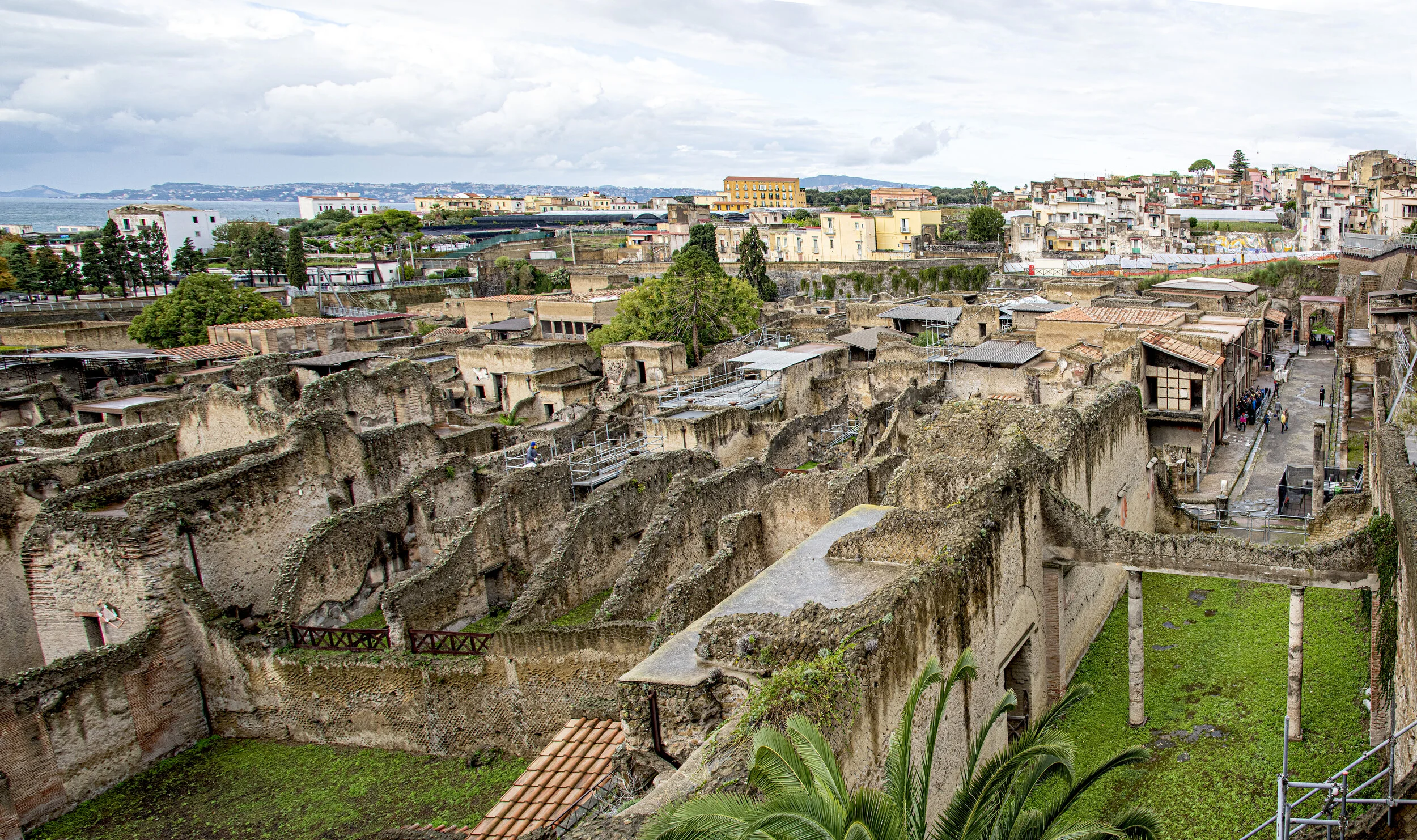 From the northeast corner of ancient Herculaneum looking northwest and west.