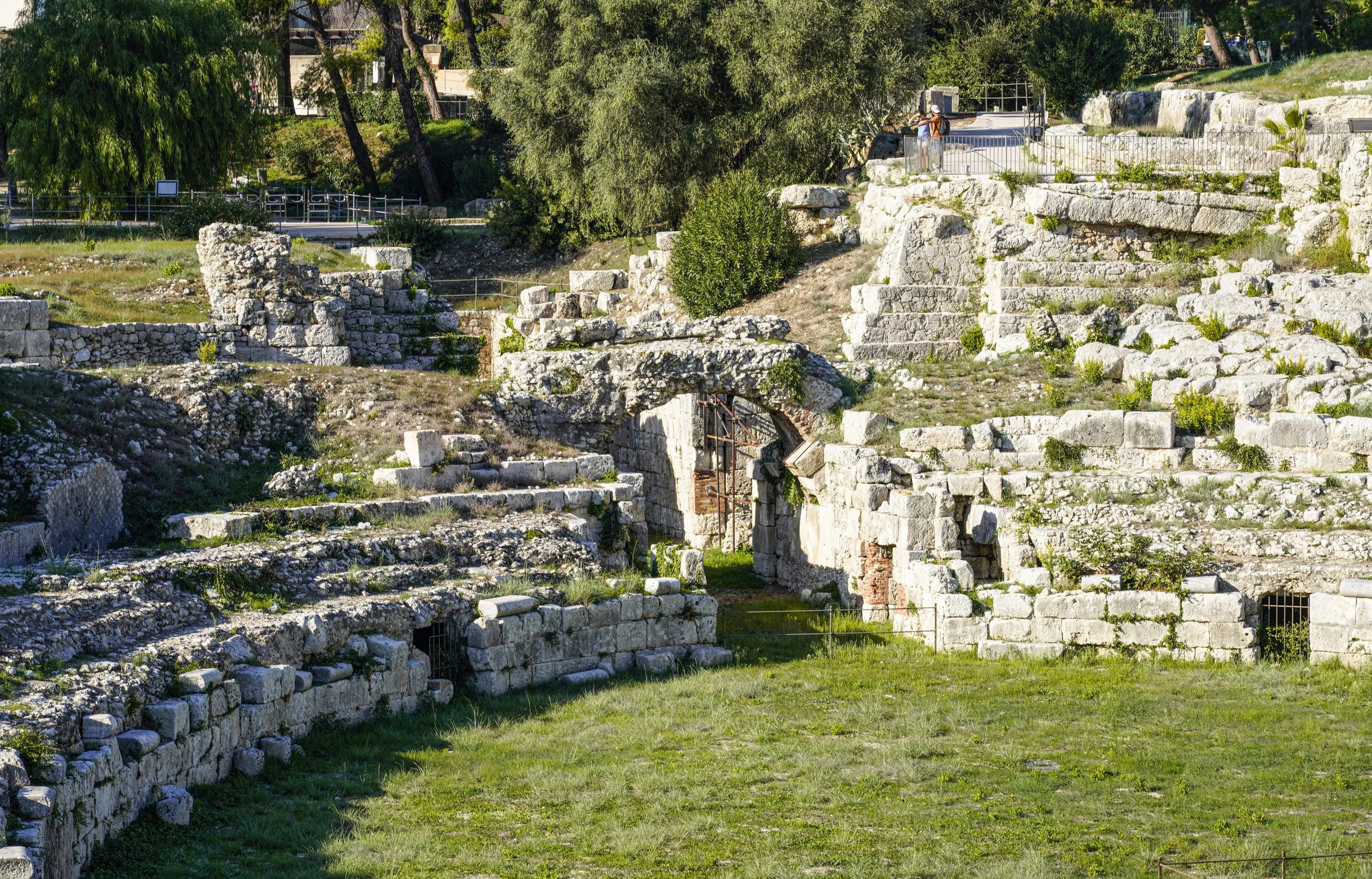 Roman amphitheater, Archaeologic Park of Neapolis, Siracusa, Italy