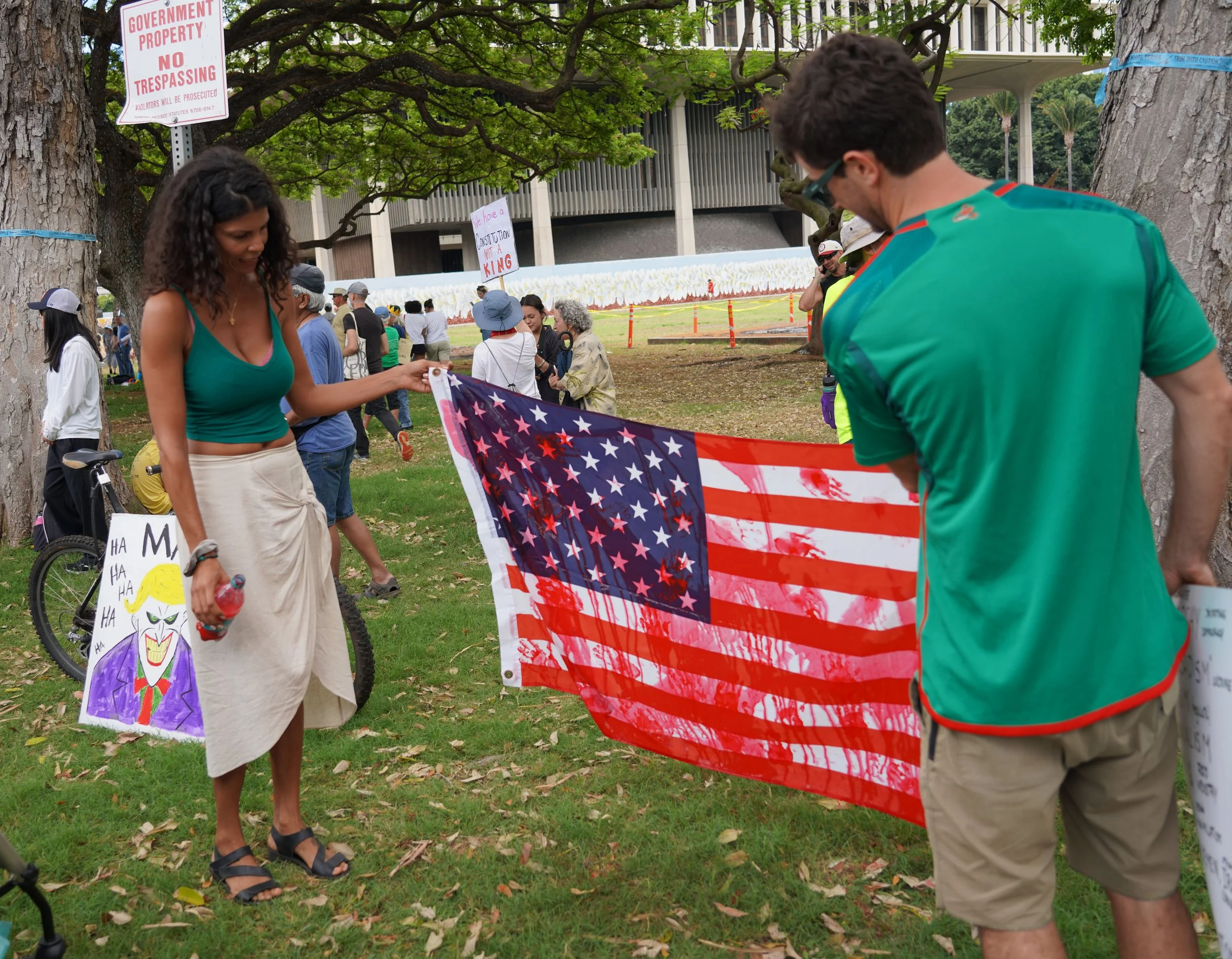 NO KINGS protest, June 14, 2025, Hawai’i State Capitol, Honolulu, HI