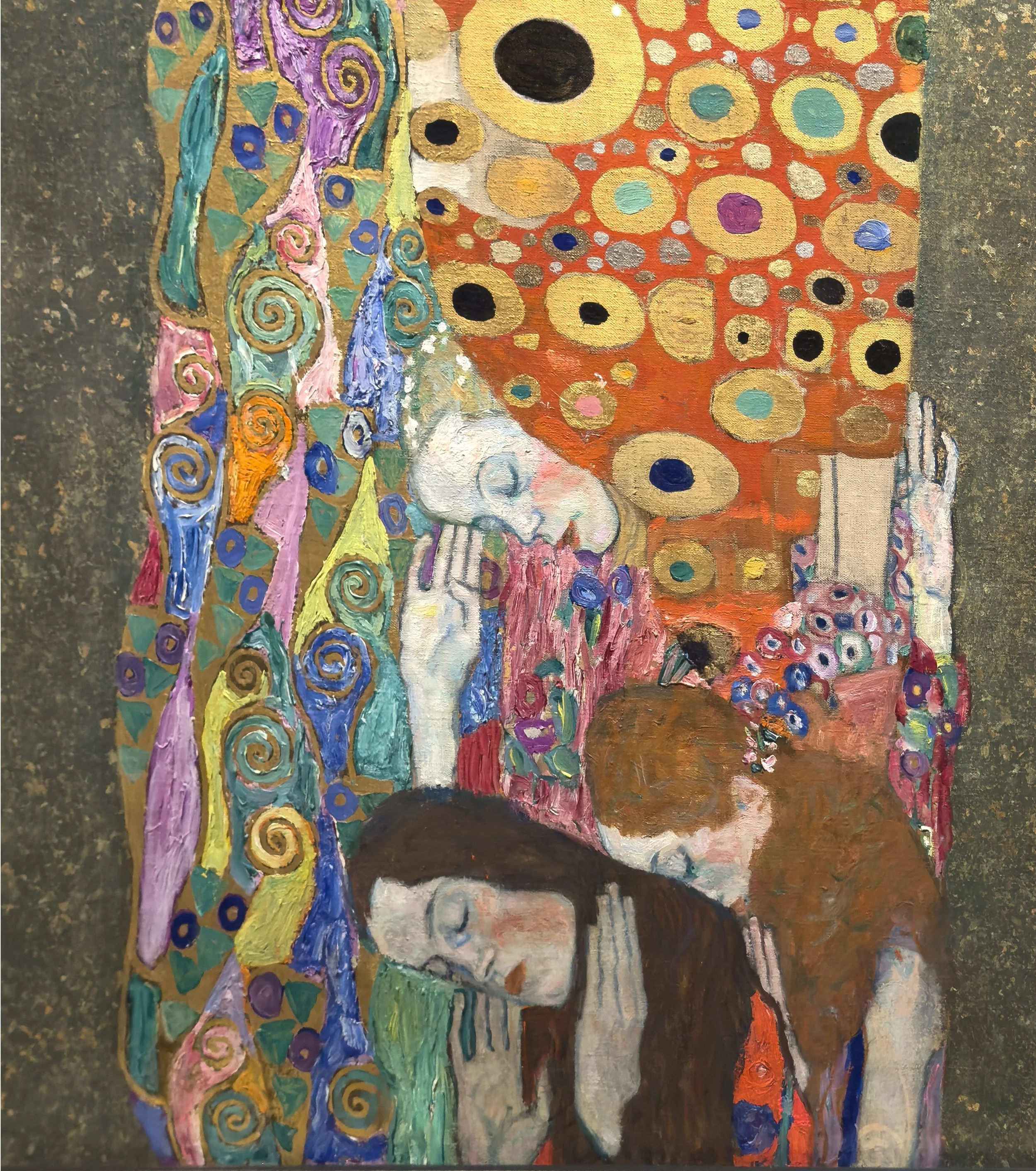 DETAIL: Hope, Il, 1907-08, Oil, gold, and platinum on canvas, Gustav Klimt, Austrian, 1862-1918