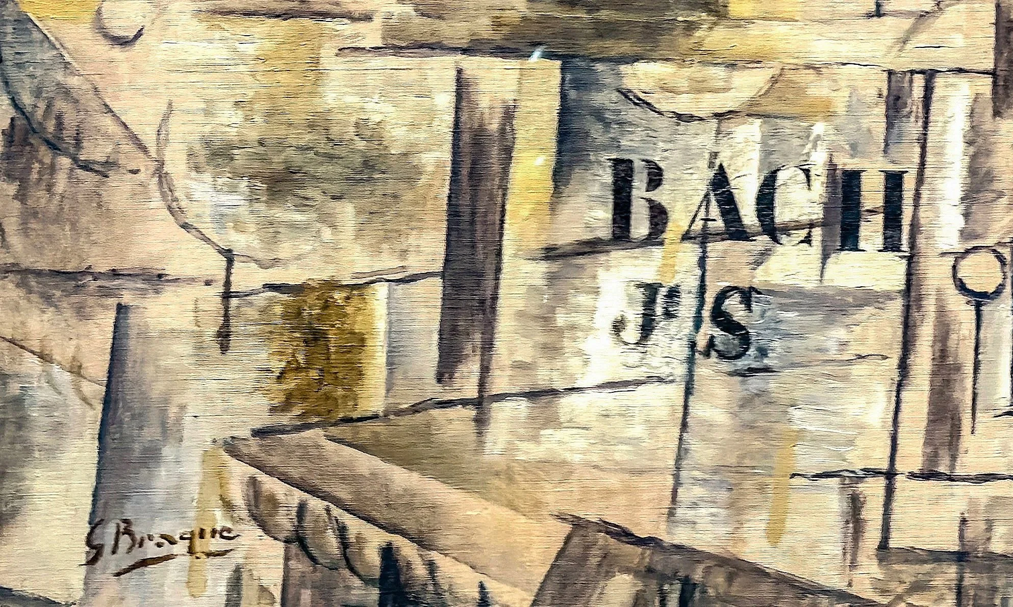 DETAIL: Homage to J. S. Bach, 1911-12, Oil on canvas, Georges Braque, French, 1882-1963