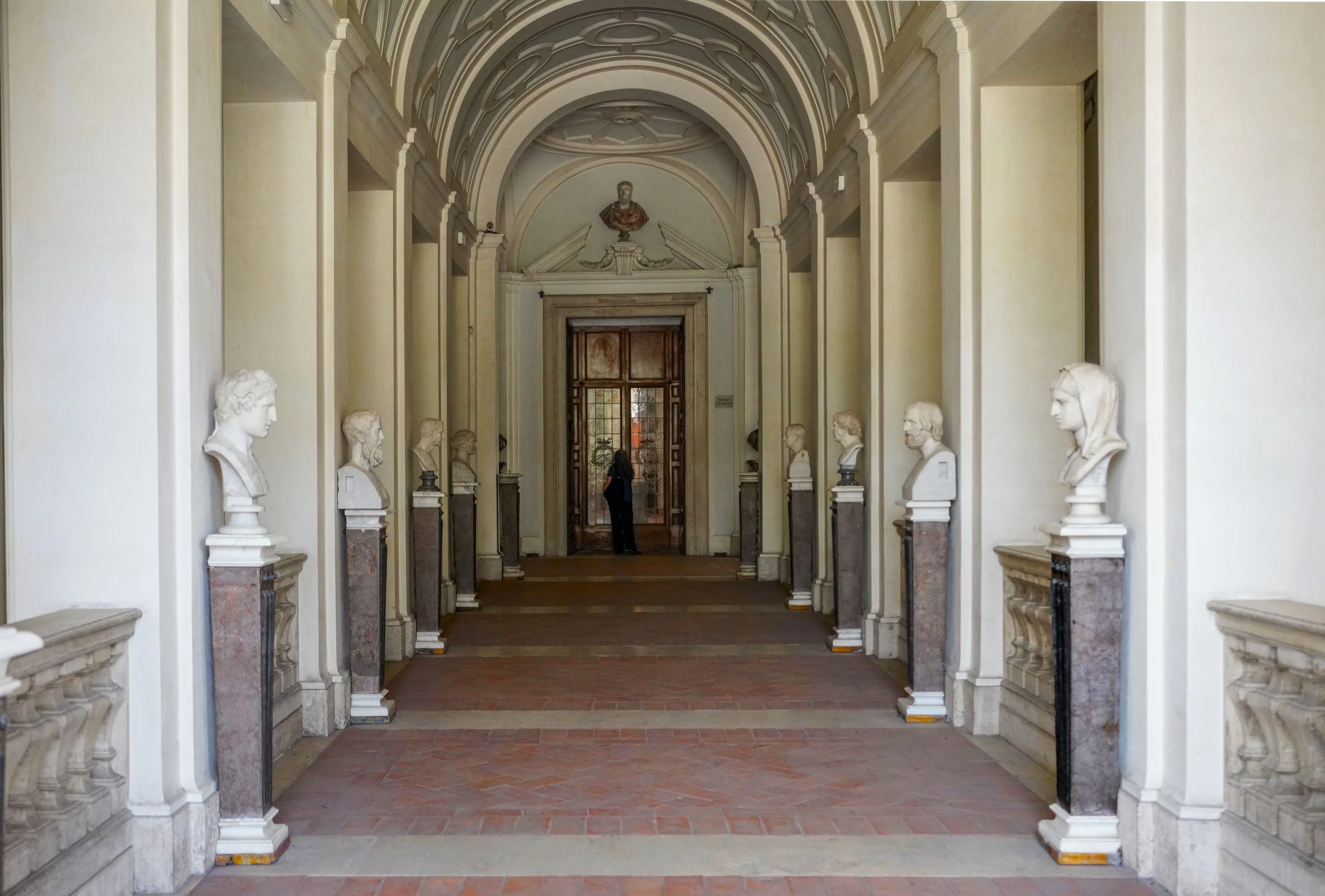 Hall of Busts leads to the museums's entrance