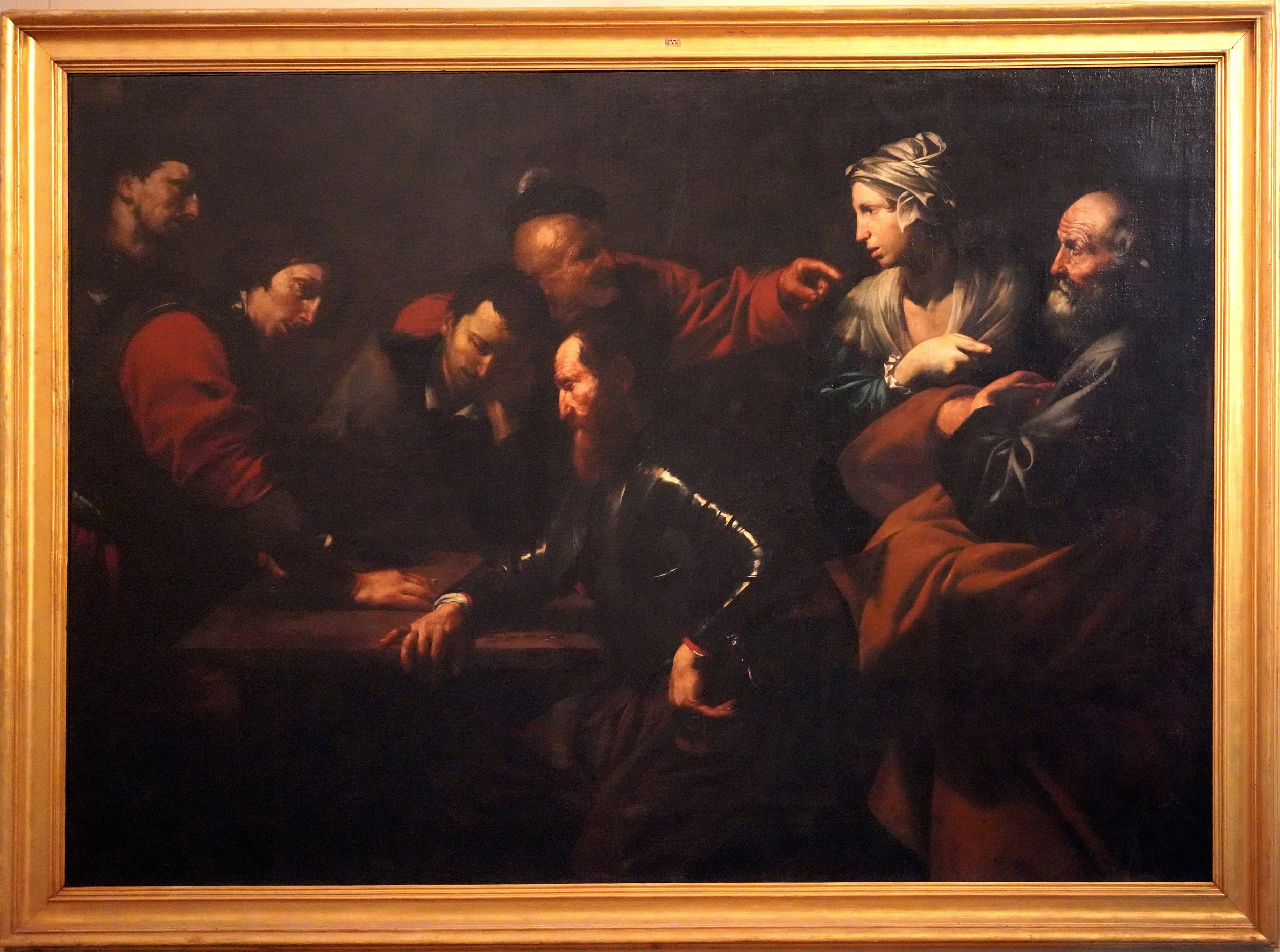 Denial of St. Peter by Jusepe de Ribera called lo Spagnoletto (Jativa 1591 - Napoli 1652)
