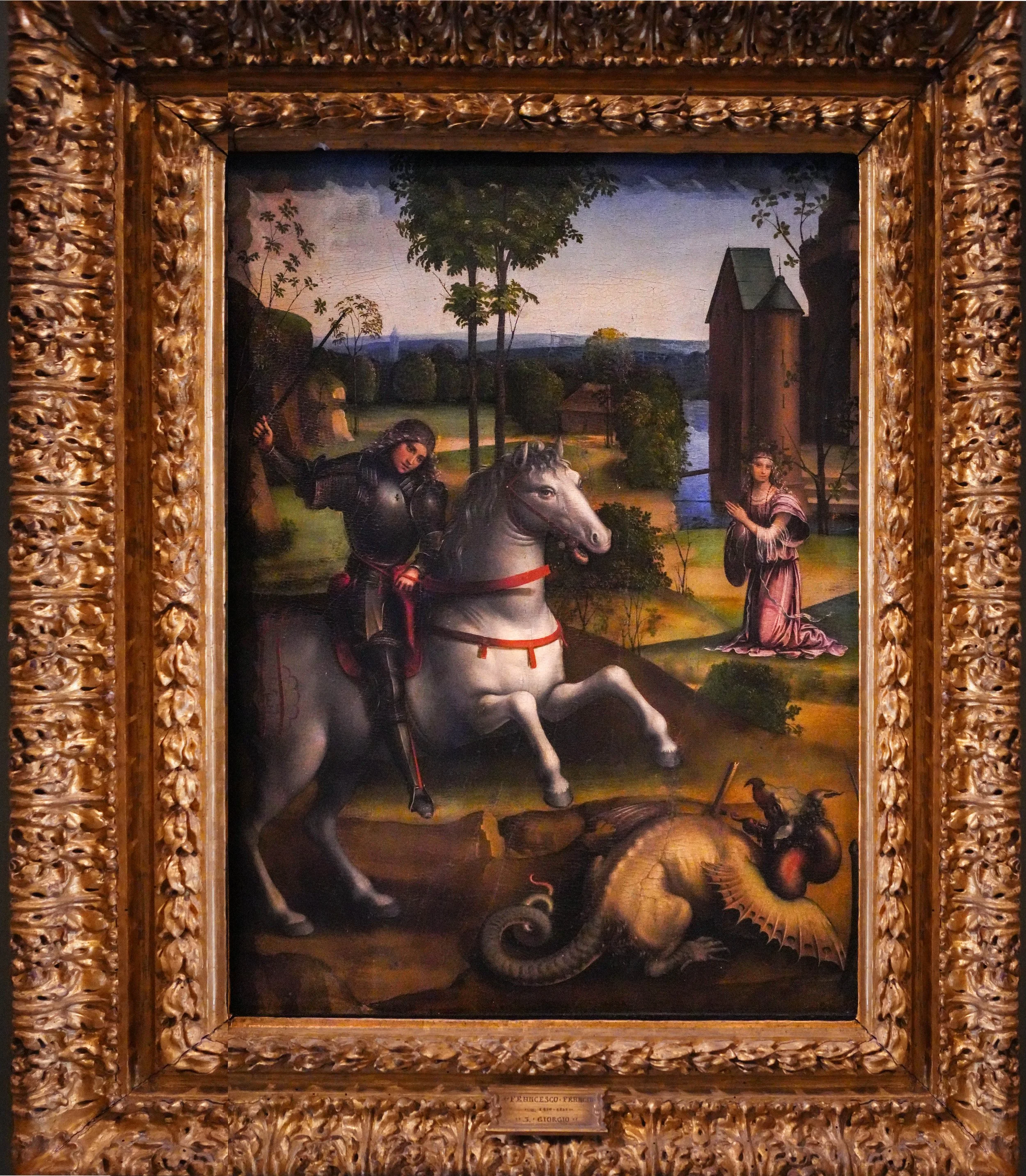 St. George and the Dragon by Francesco Raibolini, called Francia (Bologna 1447 - 1517)