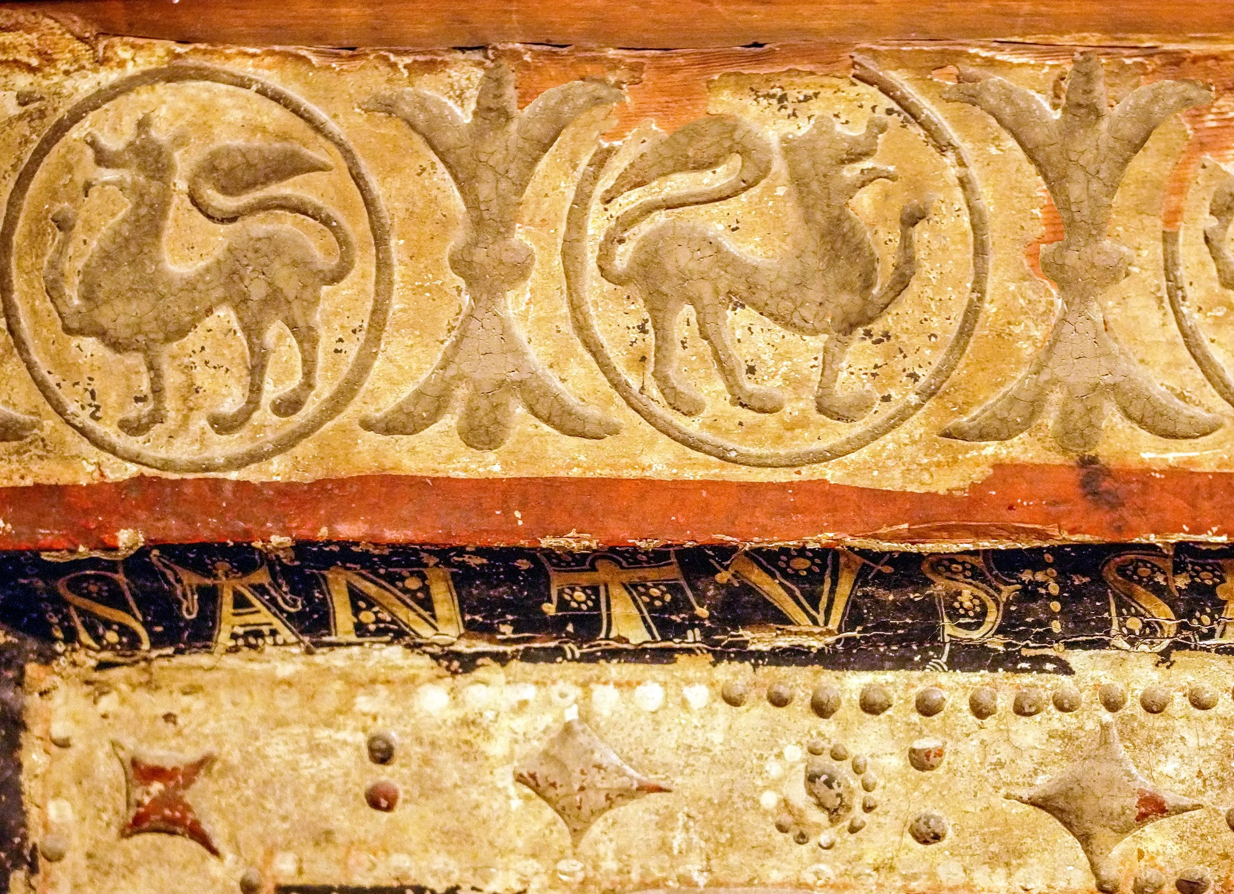 Animal Medallions on the border of the Langon Altar front-piece above