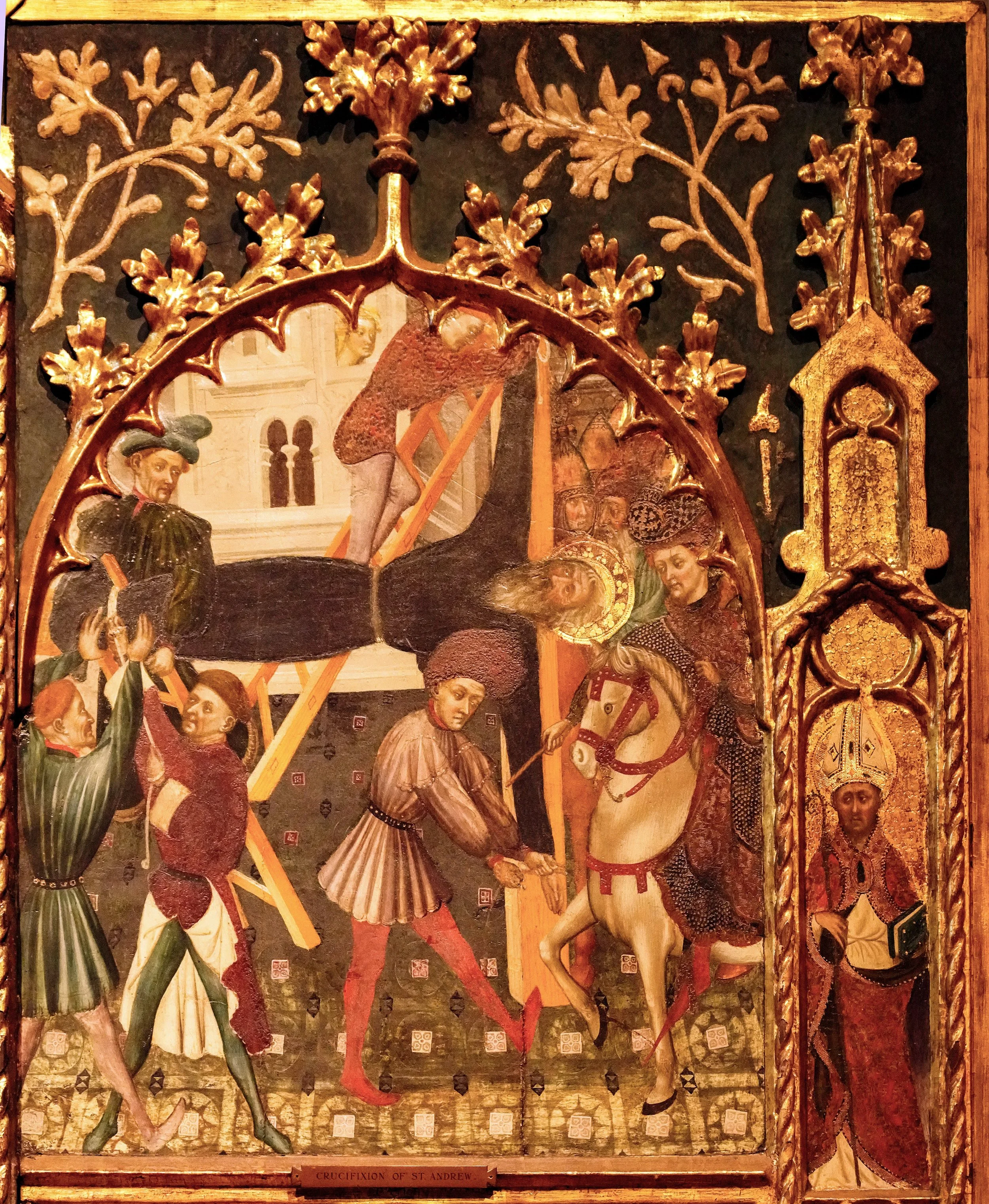 Sec. 5: Crucifixion of Saint Andrew, attributed to the Master of Roussillon, Catalon, ca. 1420-30