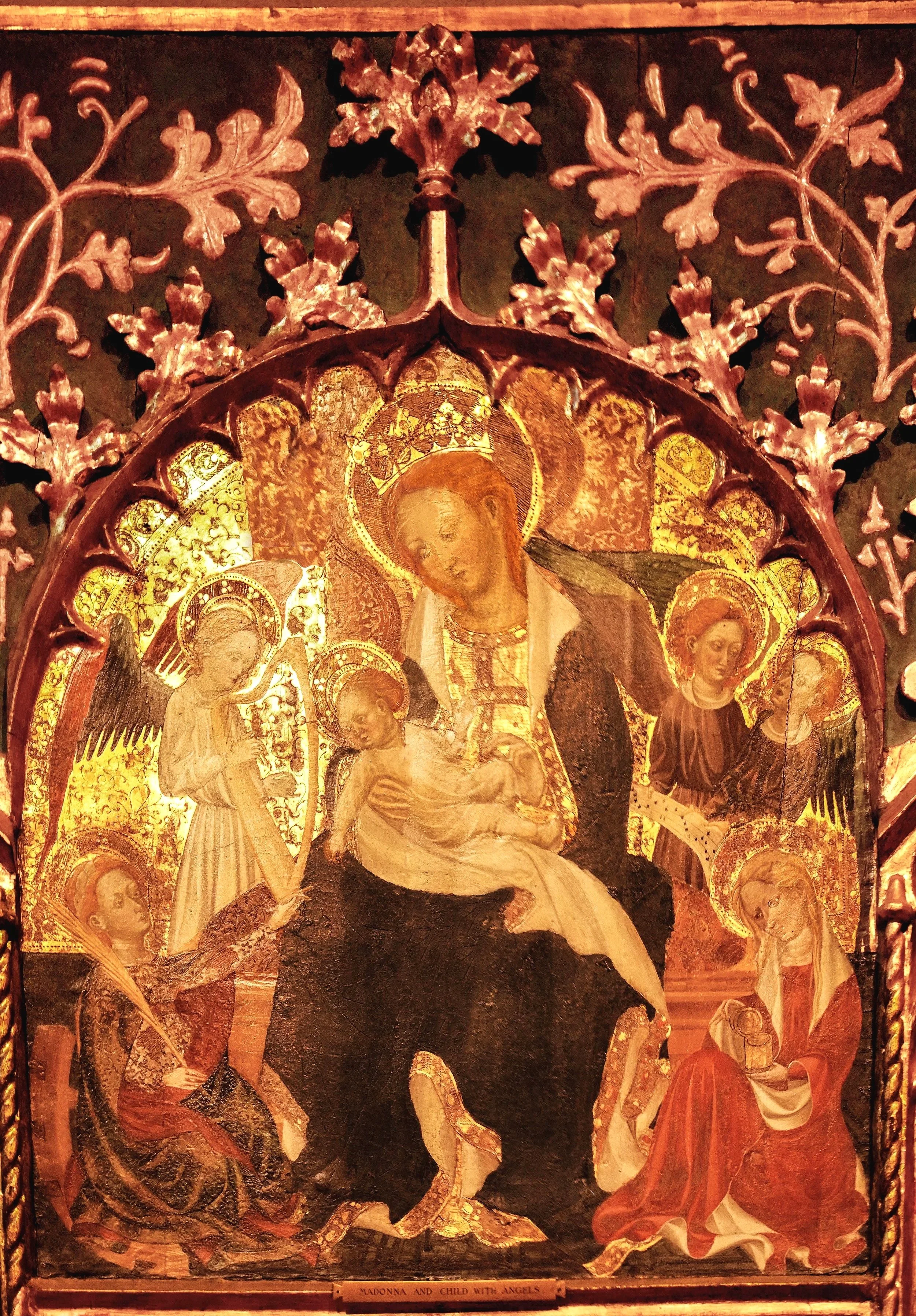 Sec. 3: Virgin and Child with Saints Catherine & Mary Maglalene, attributed to the Master of Roussillon, Catalon, ca. 1420-30