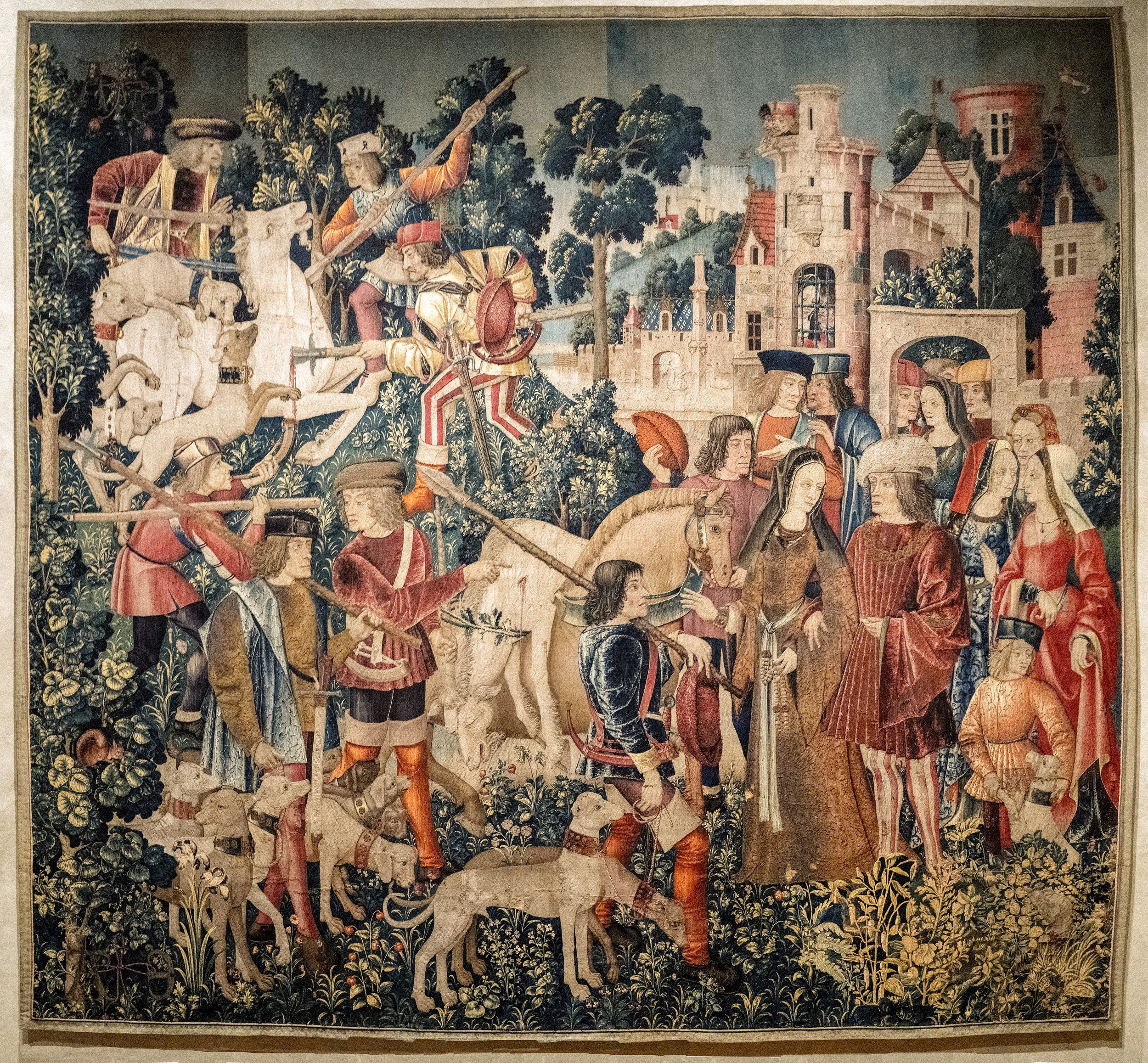 VI. The Unicorn Is Killed and Brought to the Castle, wool, silk, and silver and gilded-silver wrapped thread, French (cartoon)/South Netherlandish (woven) 1495–1505