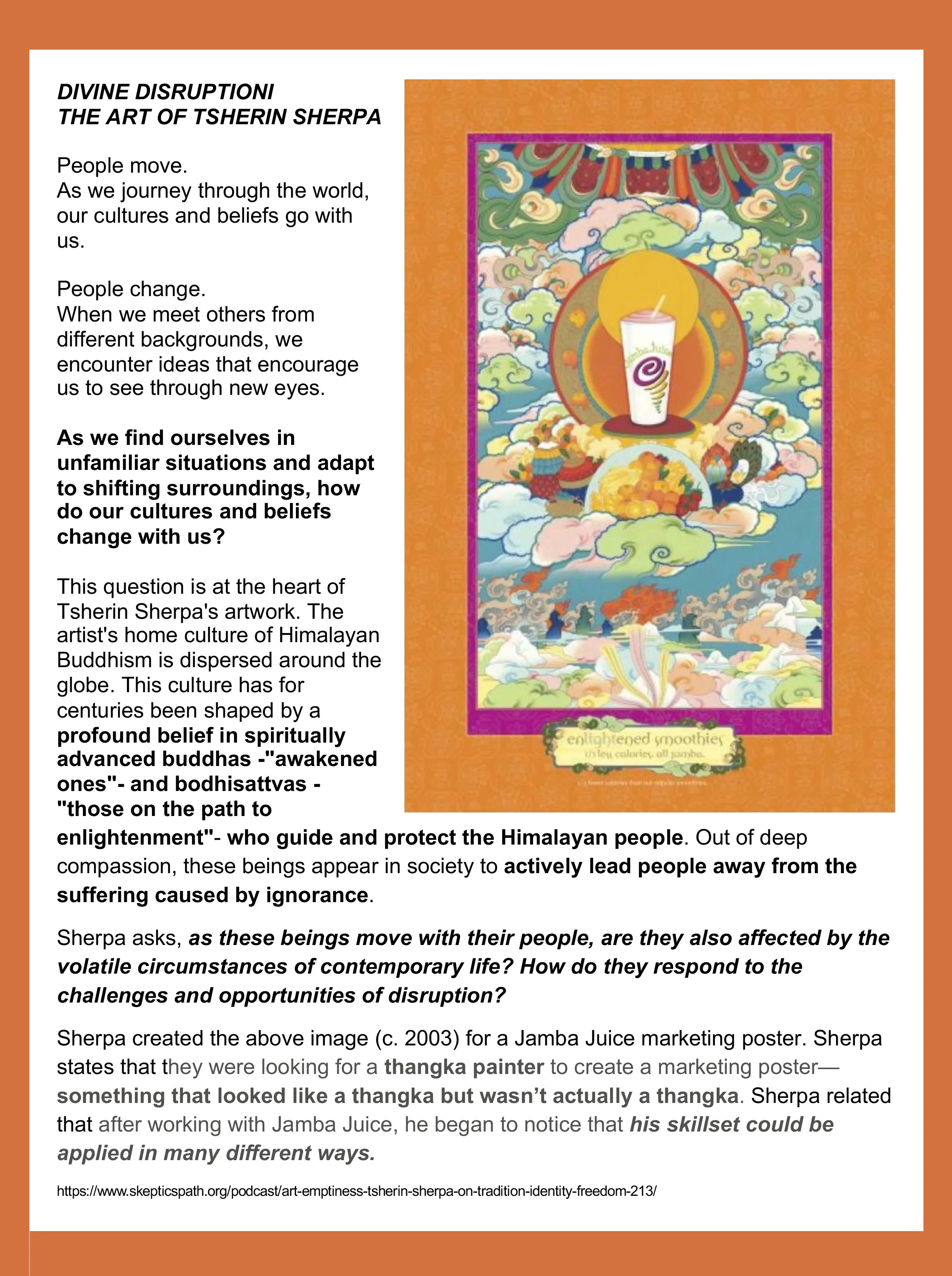 Enlightened Smoothies, c. 2003, Tsherin Sherpa (not exhibited at HoMA)